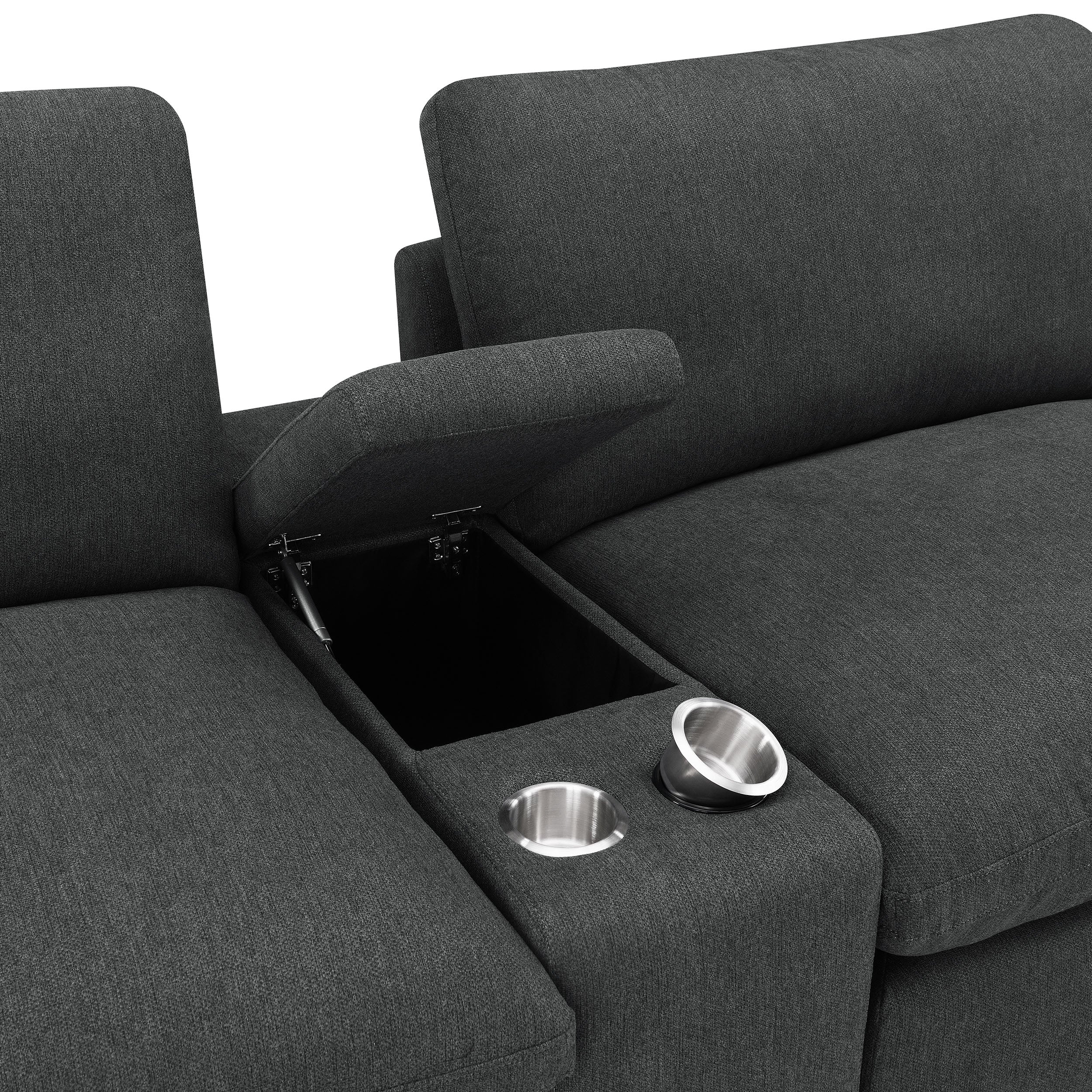 Collins 5-Piece Power Reclining Home Theater Seating Dark Grey — view 10