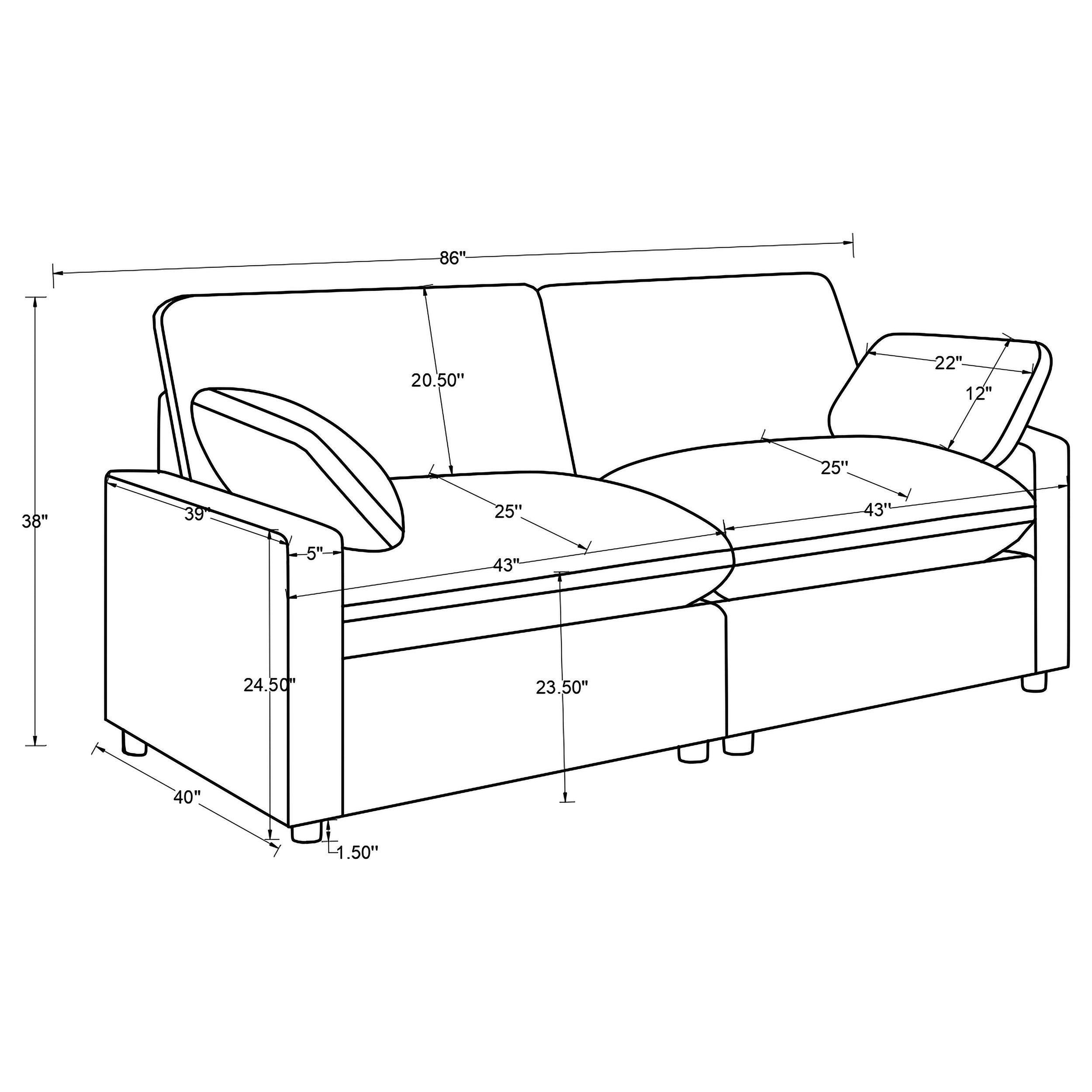Collins Modular Power Loveseat Dark Grey — view 11