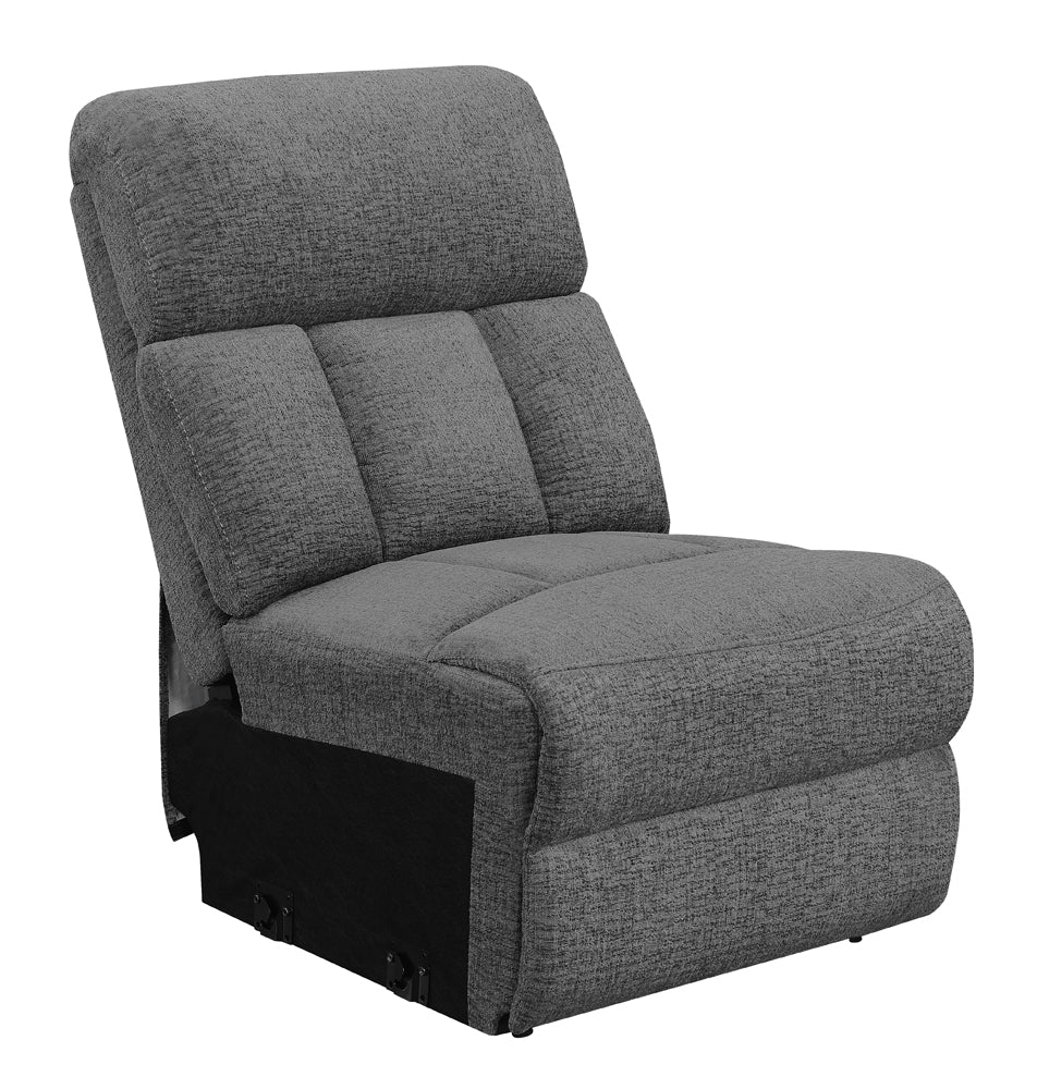 Bahrain Upholstered Armless Chair Charcoal — view 1