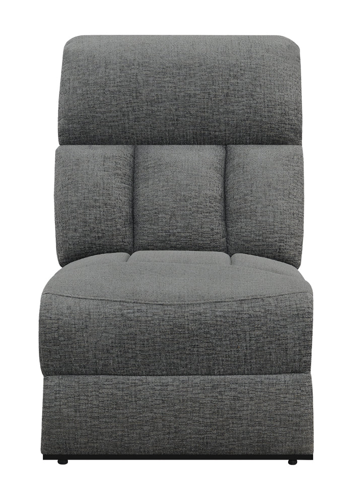 Bahrain Upholstered Armless Chair Charcoal — view 2