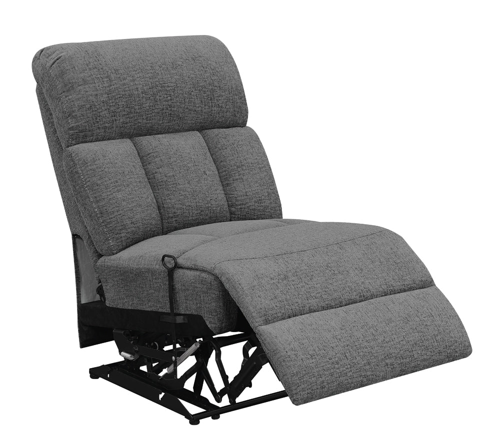 Bahrain Upholstered Armless Recliner Charcoal — view 1