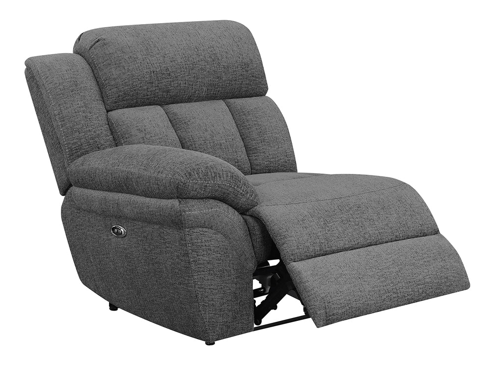 Bahrain Upholstered LAF Power Recliner Charcoal — view 2