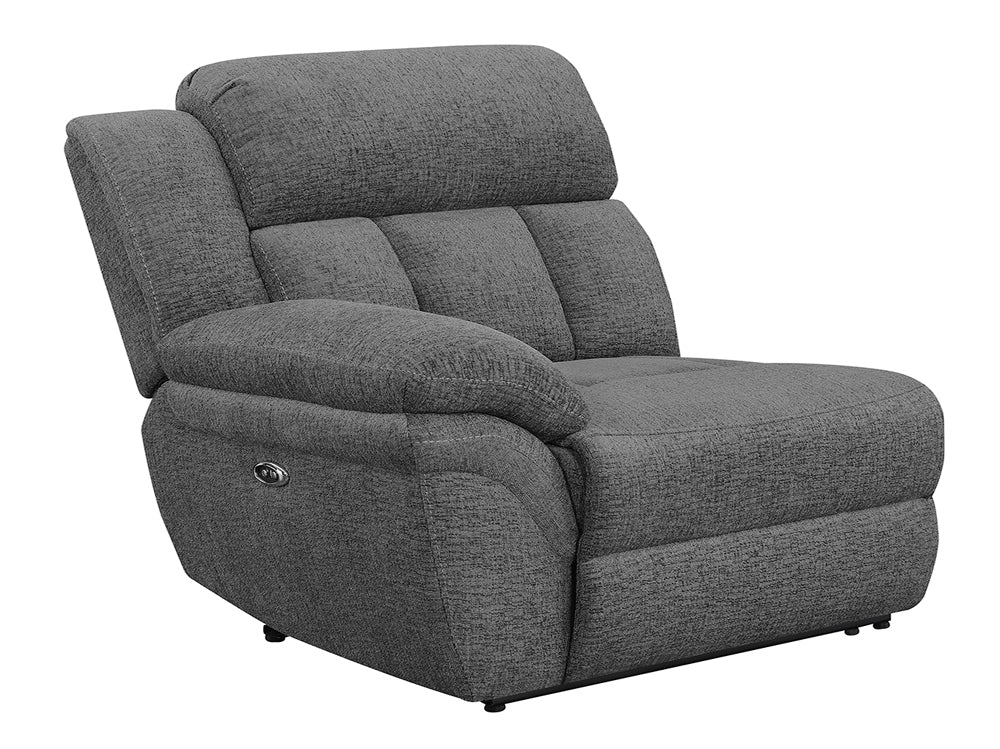 Bahrain Upholstered LAF Power Recliner Charcoal — view 1