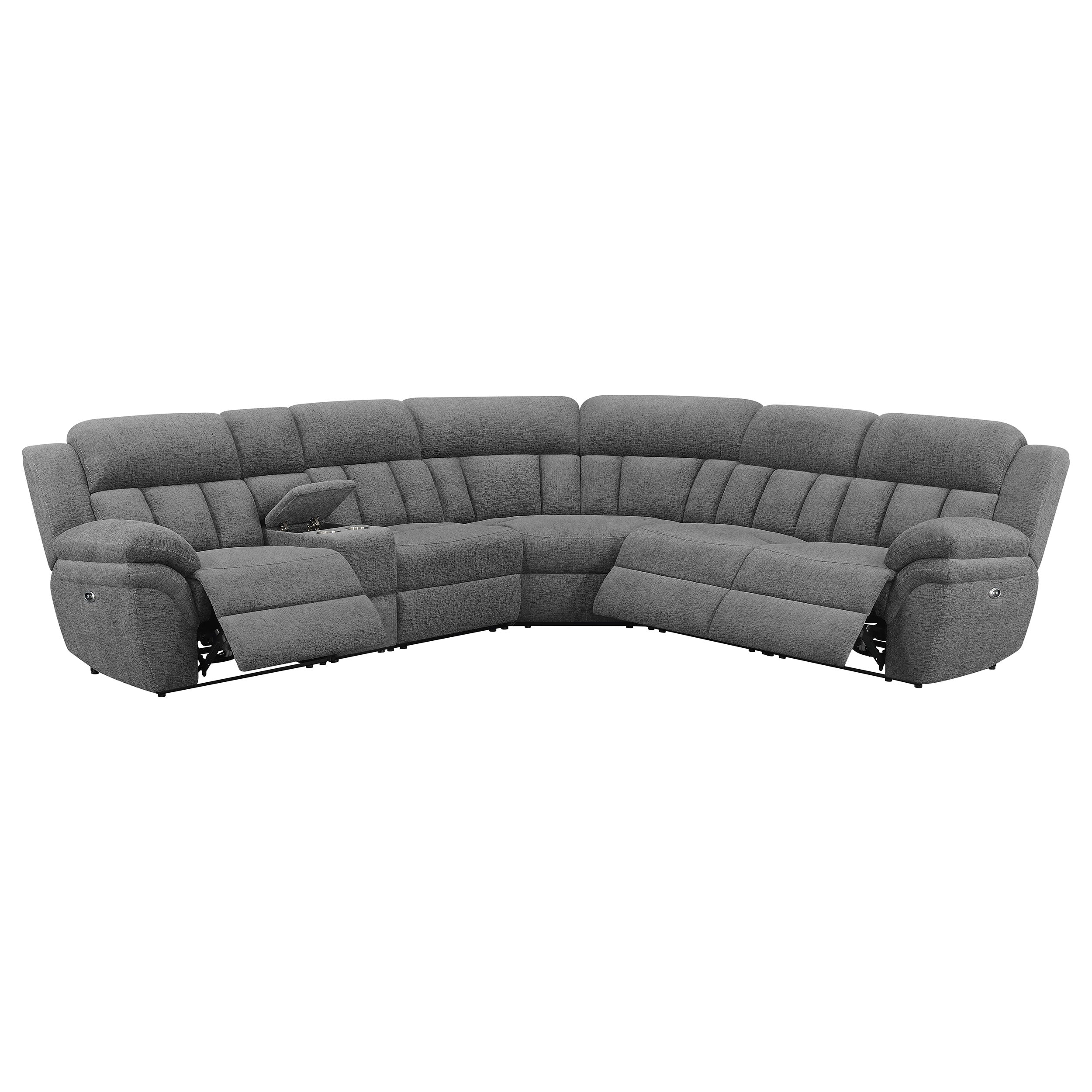 Bahrain 6-piece Modular Power Reclining Sectional Charcoal — view 3