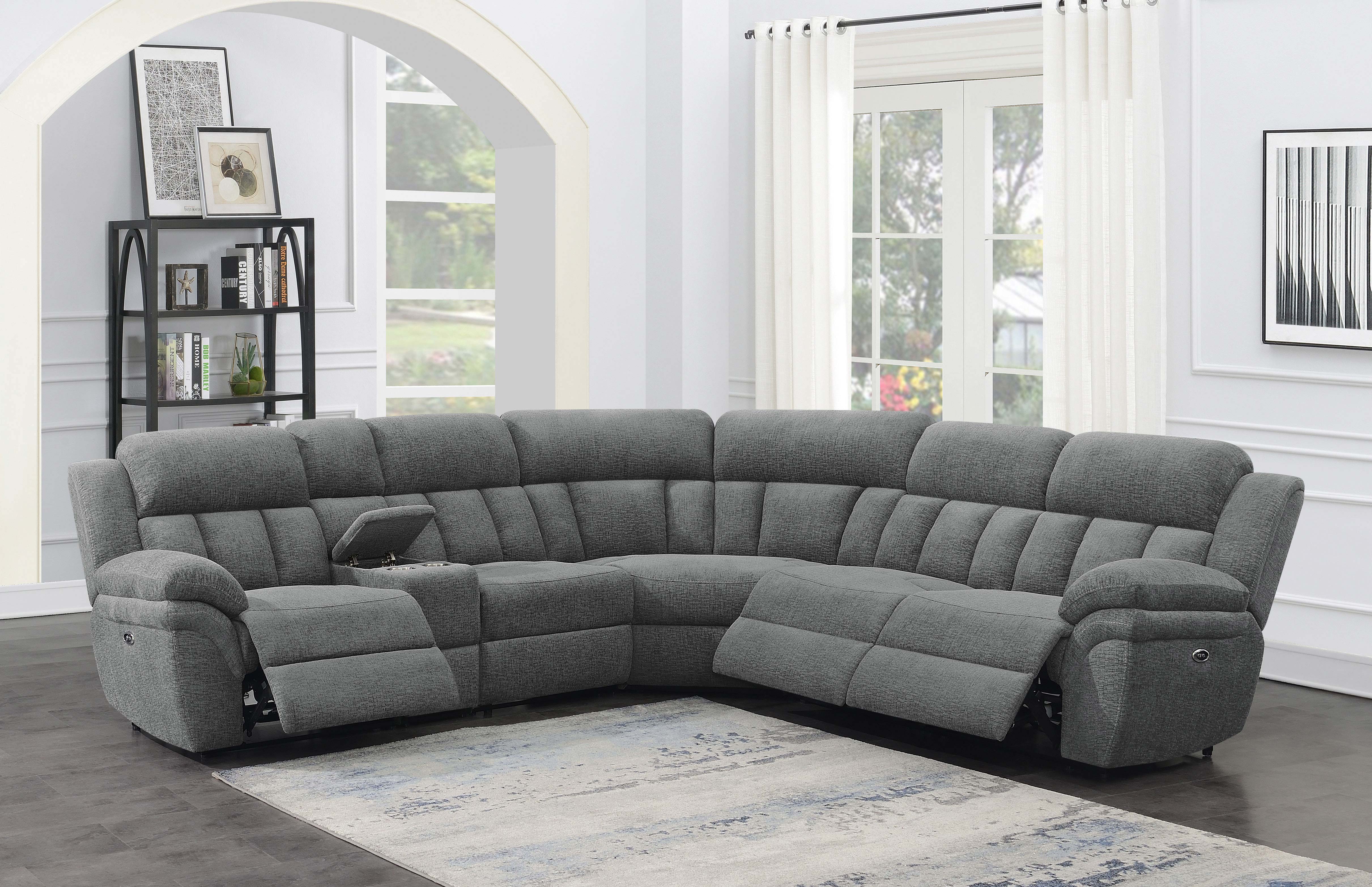 Bahrain 6-piece Modular Power Reclining Sectional Charcoal — view 14