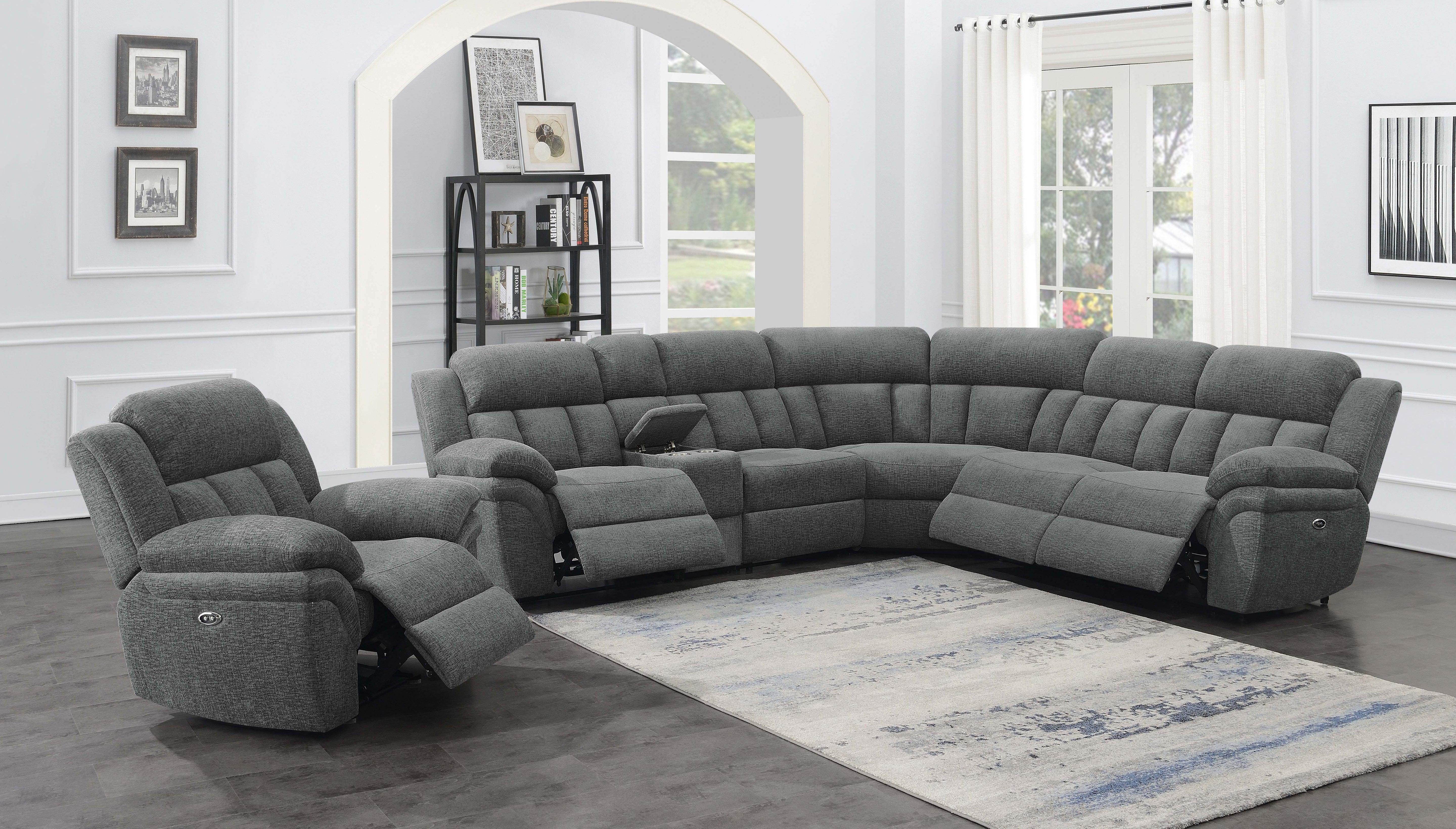 Bahrain 6-piece Modular Power Reclining Sectional Charcoal — view 16
