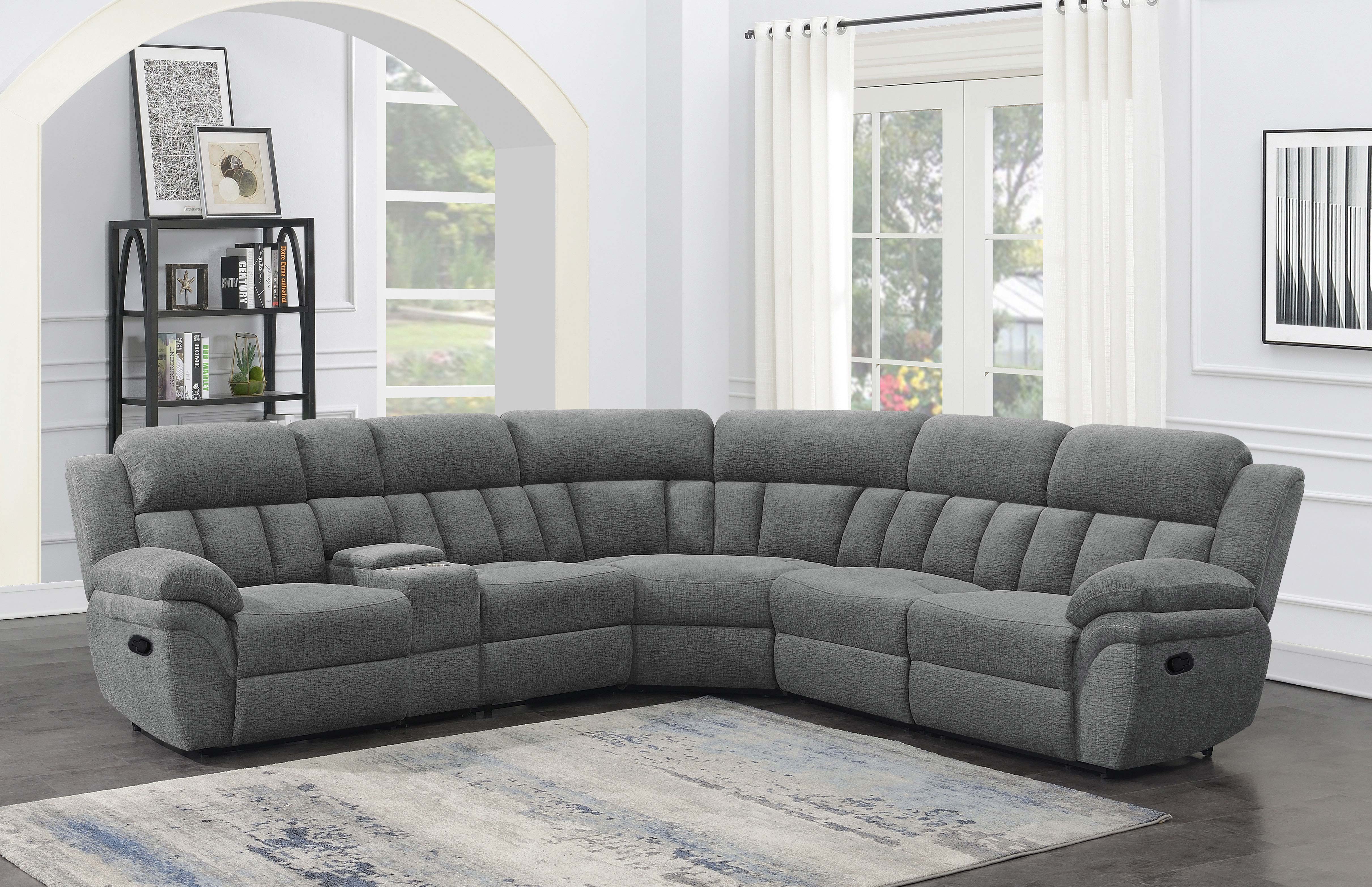 Bahrain 6-piece Modular Reclining Sectional Sofa Charcoal — view 2