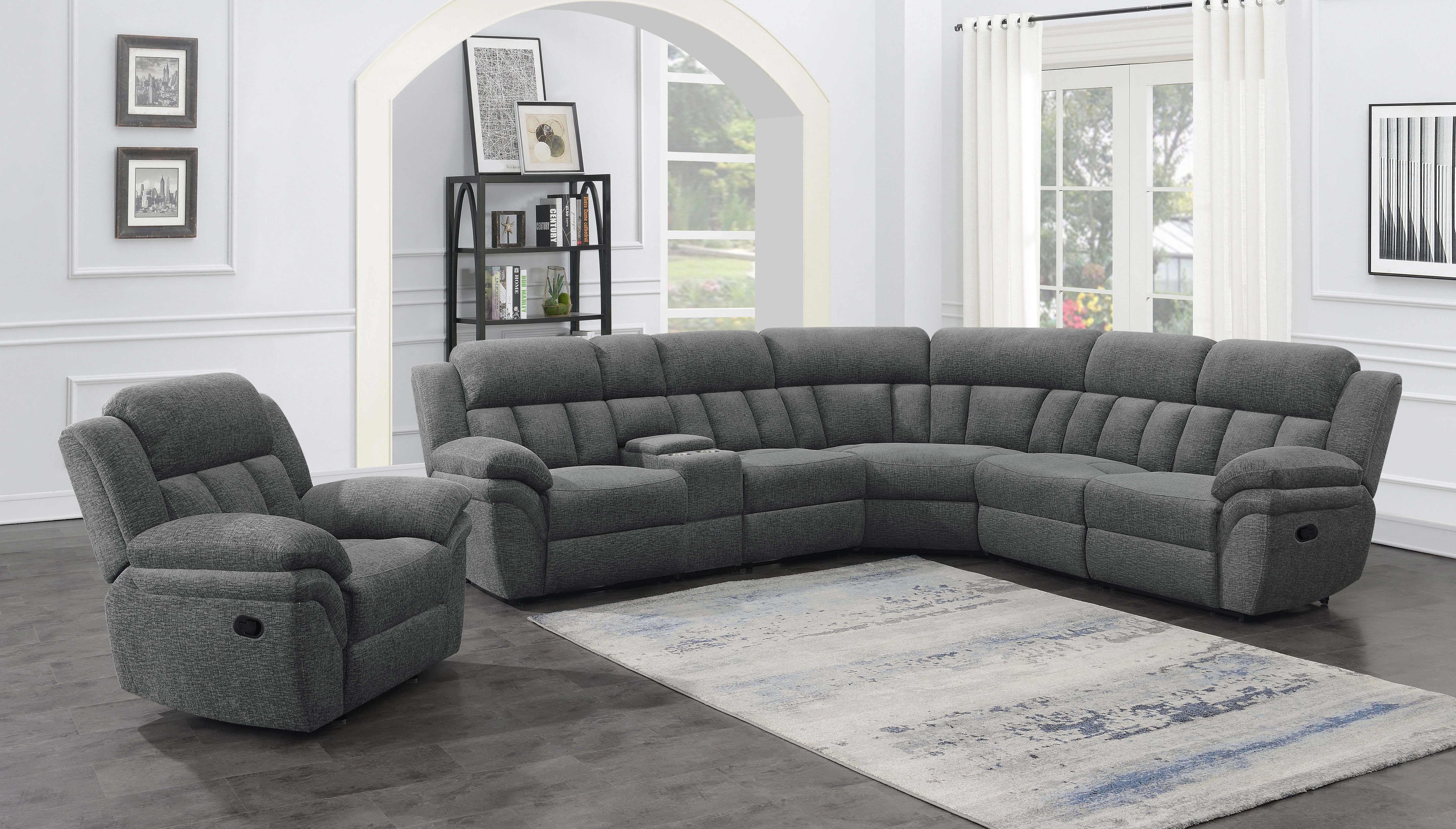 Bahrain 6-piece Modular Reclining Sectional Sofa Charcoal — view 14
