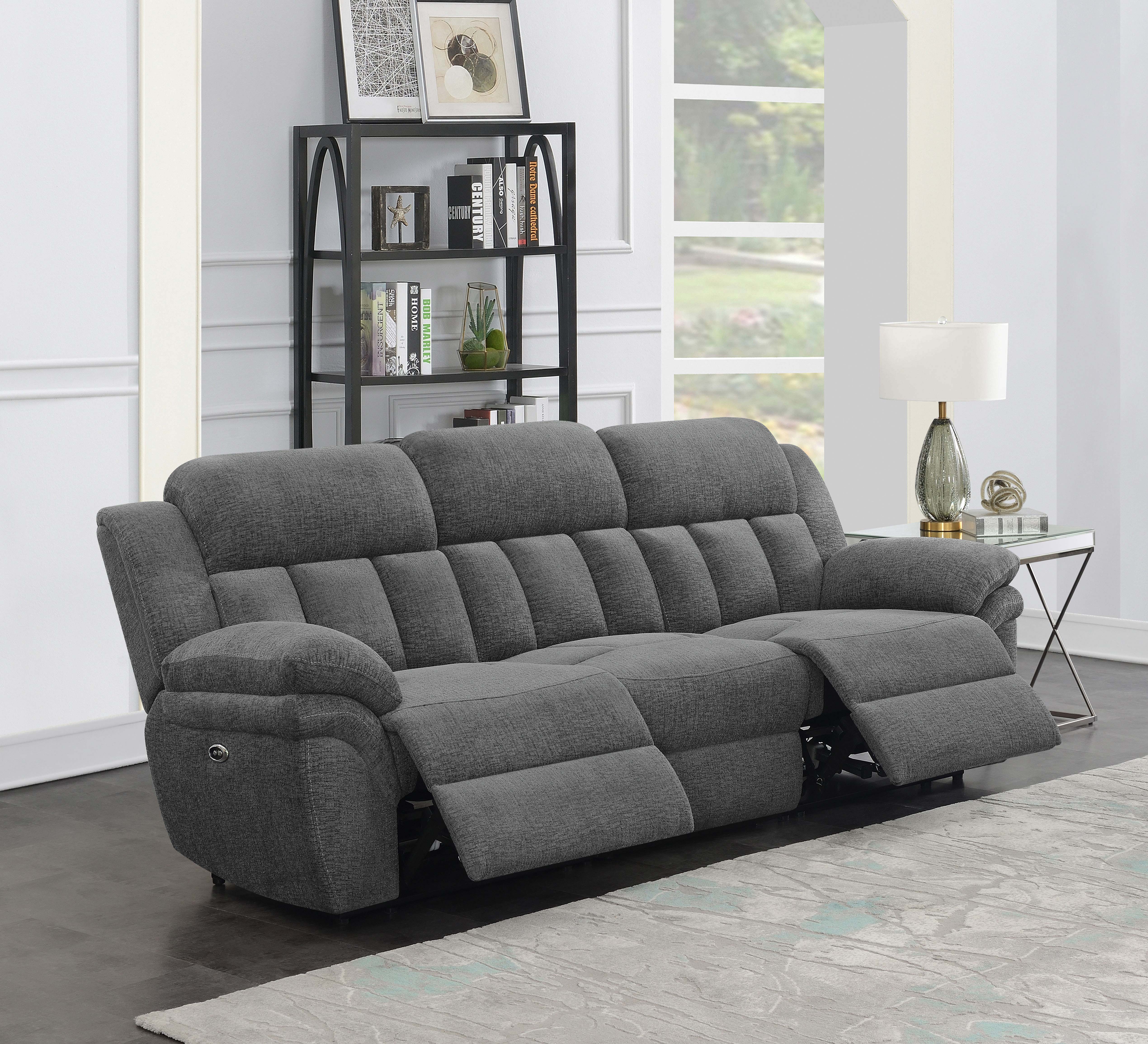 Bahrain Upholstered Power Sofa Charcoal — view 3