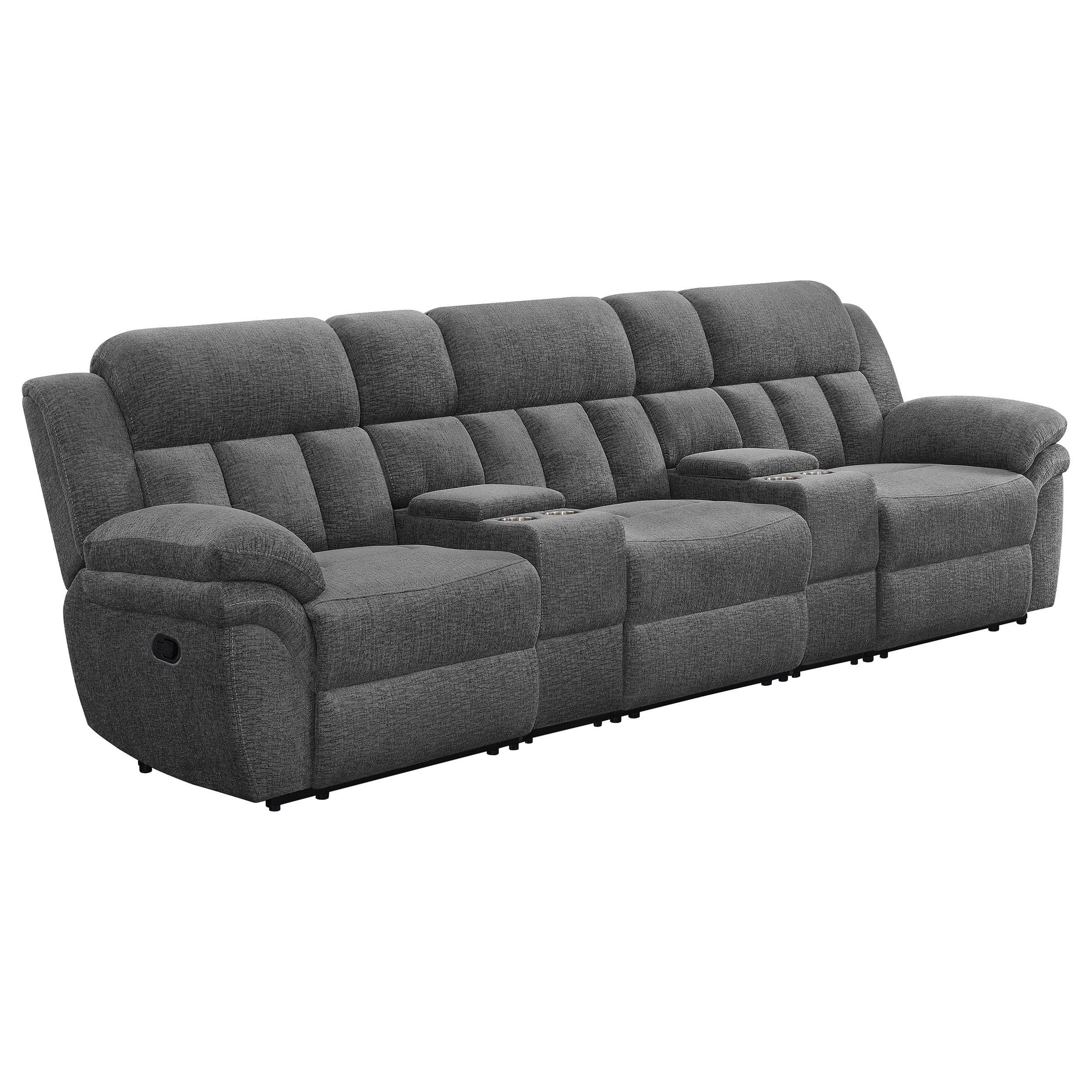 Bahrain 5-piece Upholstered Home Theater Seating Charcoal — view 1