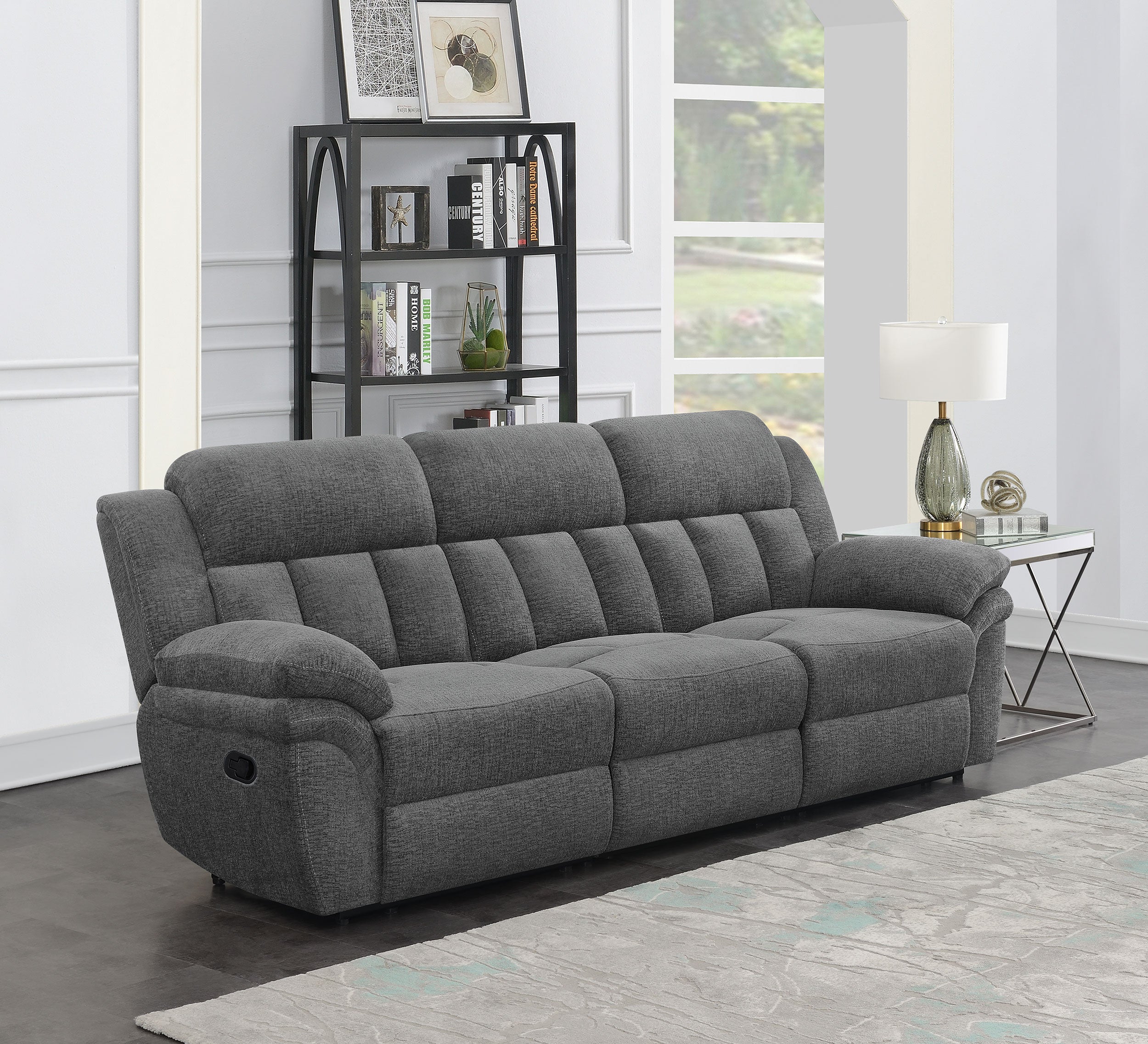 Bahrain Upholstered Motion Sofa Charcoal — view 2