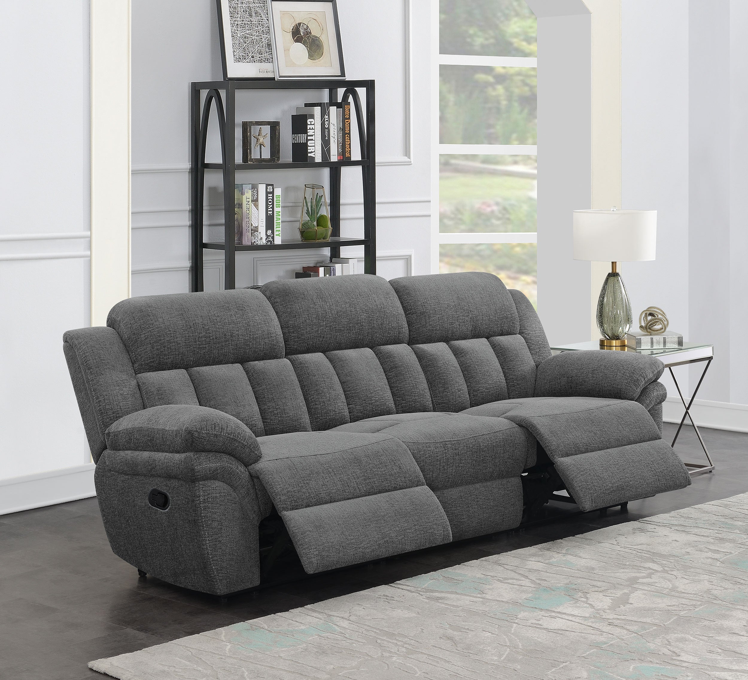 Bahrain Upholstered Motion Sofa Charcoal — view 3