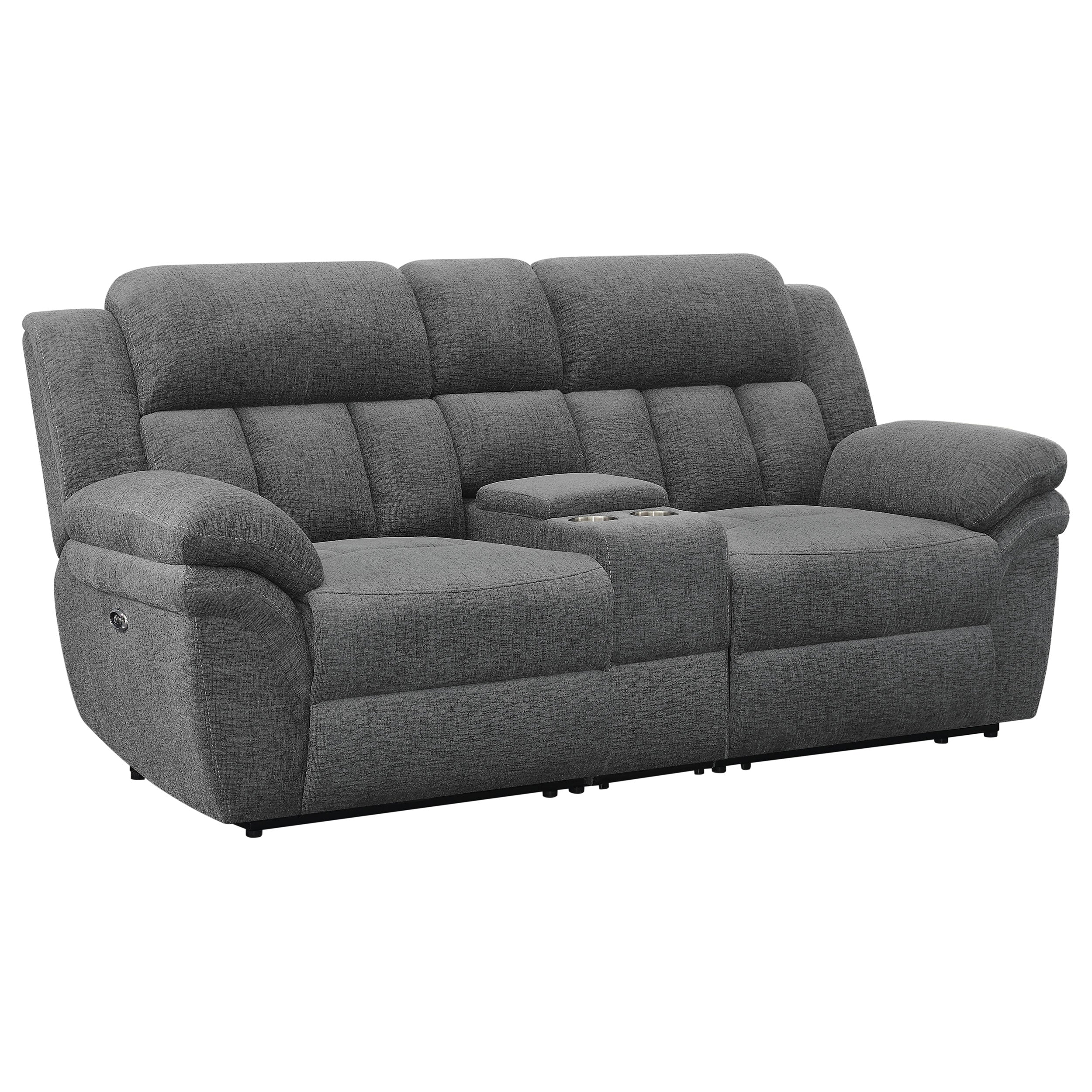 Bahrain Upholstered Power Loveseat Charcoal — view 1