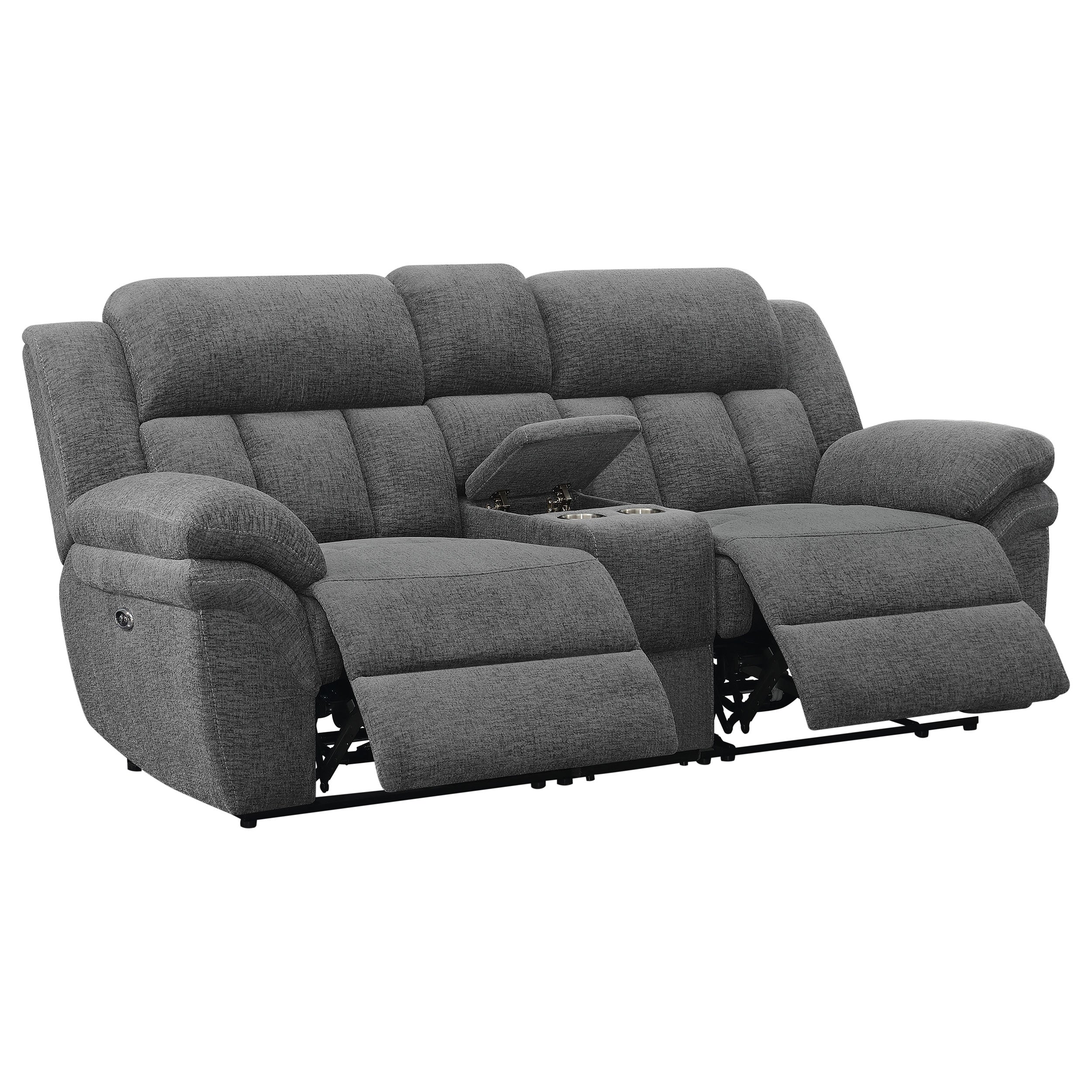 Bahrain Upholstered Power Loveseat Charcoal — view 4
