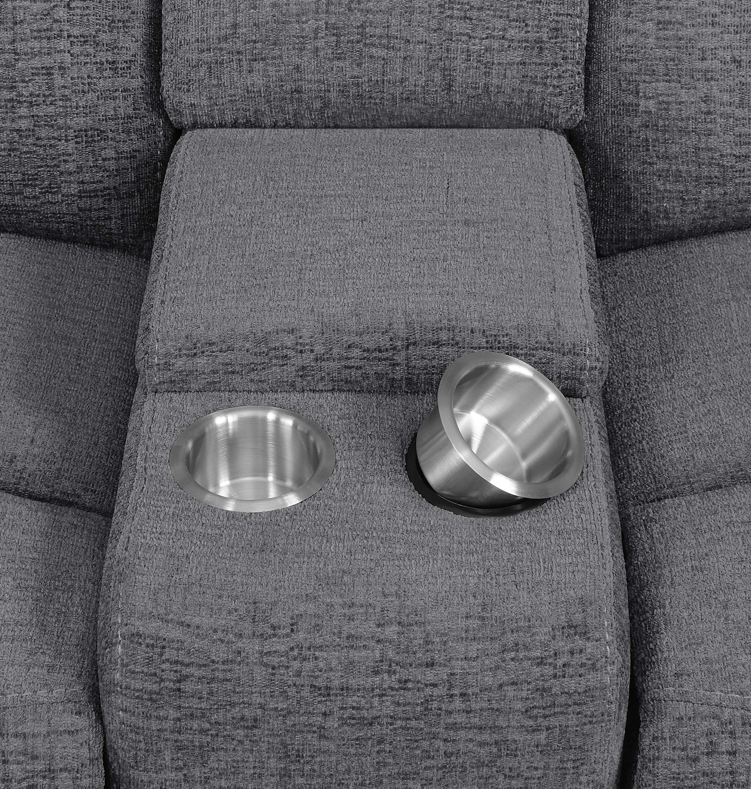Bahrain Upholstered Power Loveseat Charcoal — view 7