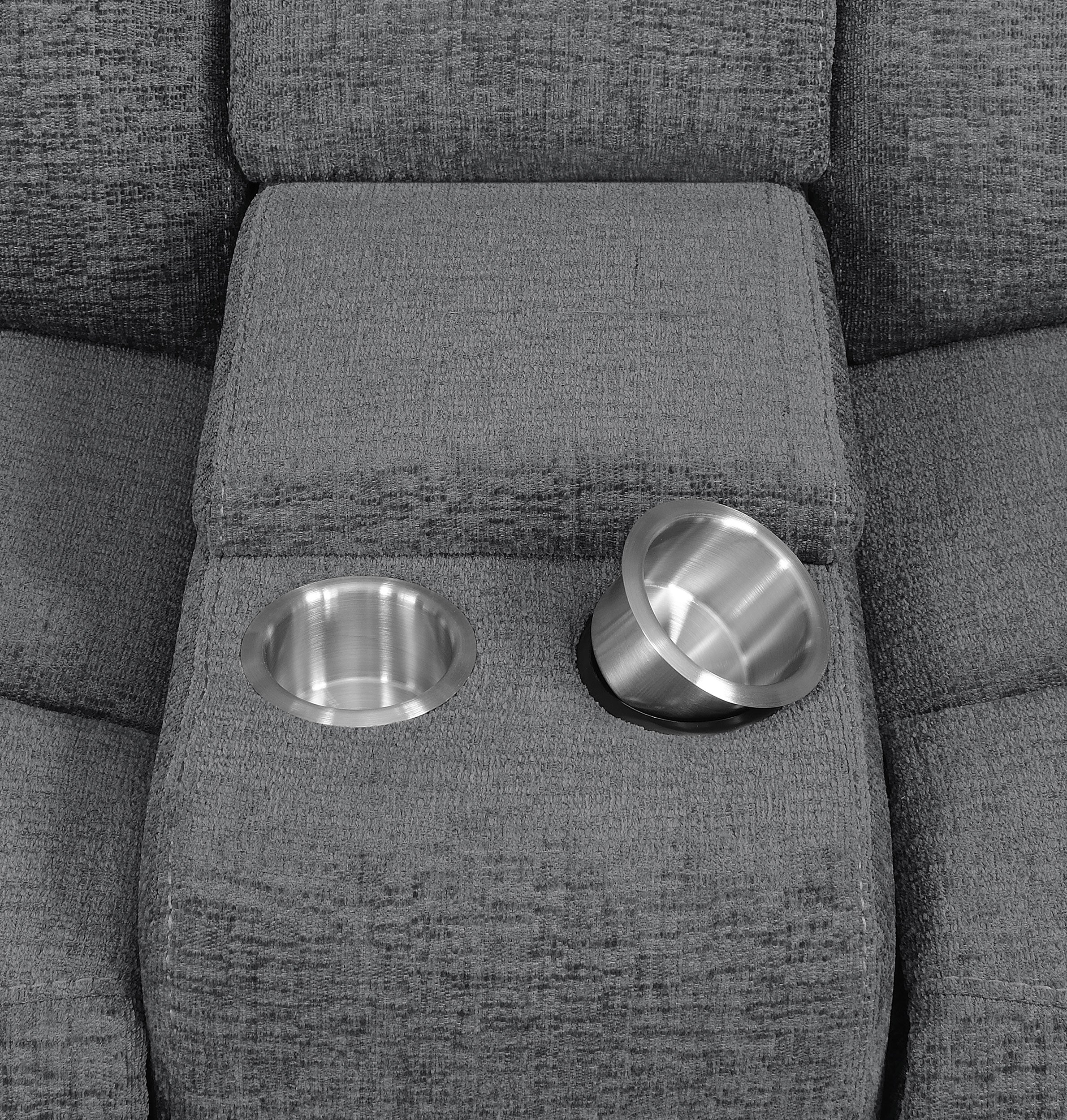 Bahrain Upholstered Motion Loveseat Charcoal — view 15