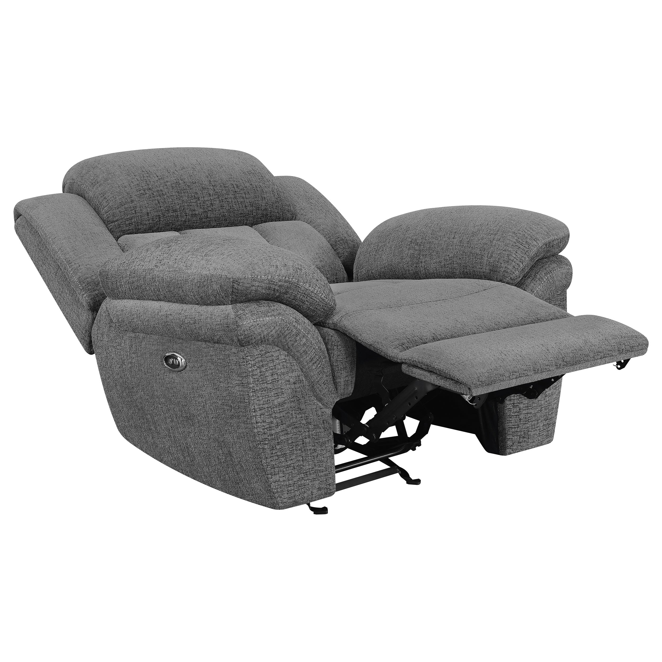 Bahrain Upholstered Power Glider Recliner Charcoal — view 4