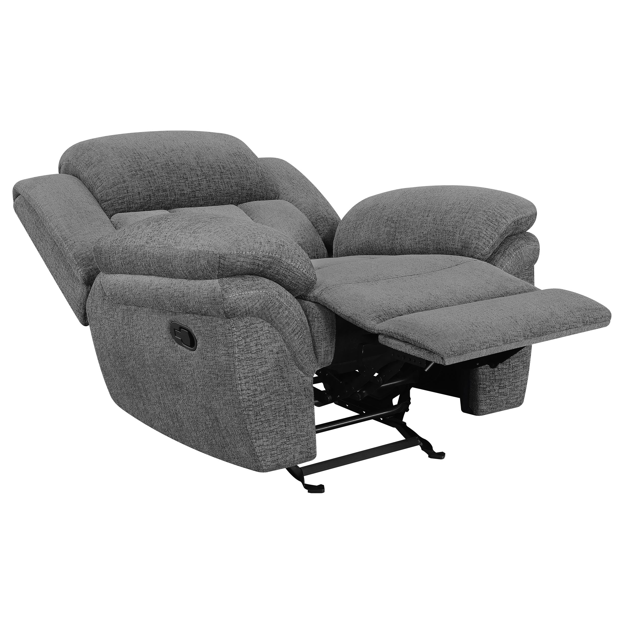 Bahrain Upholstered Glider Recliner Charcoal — view 4
