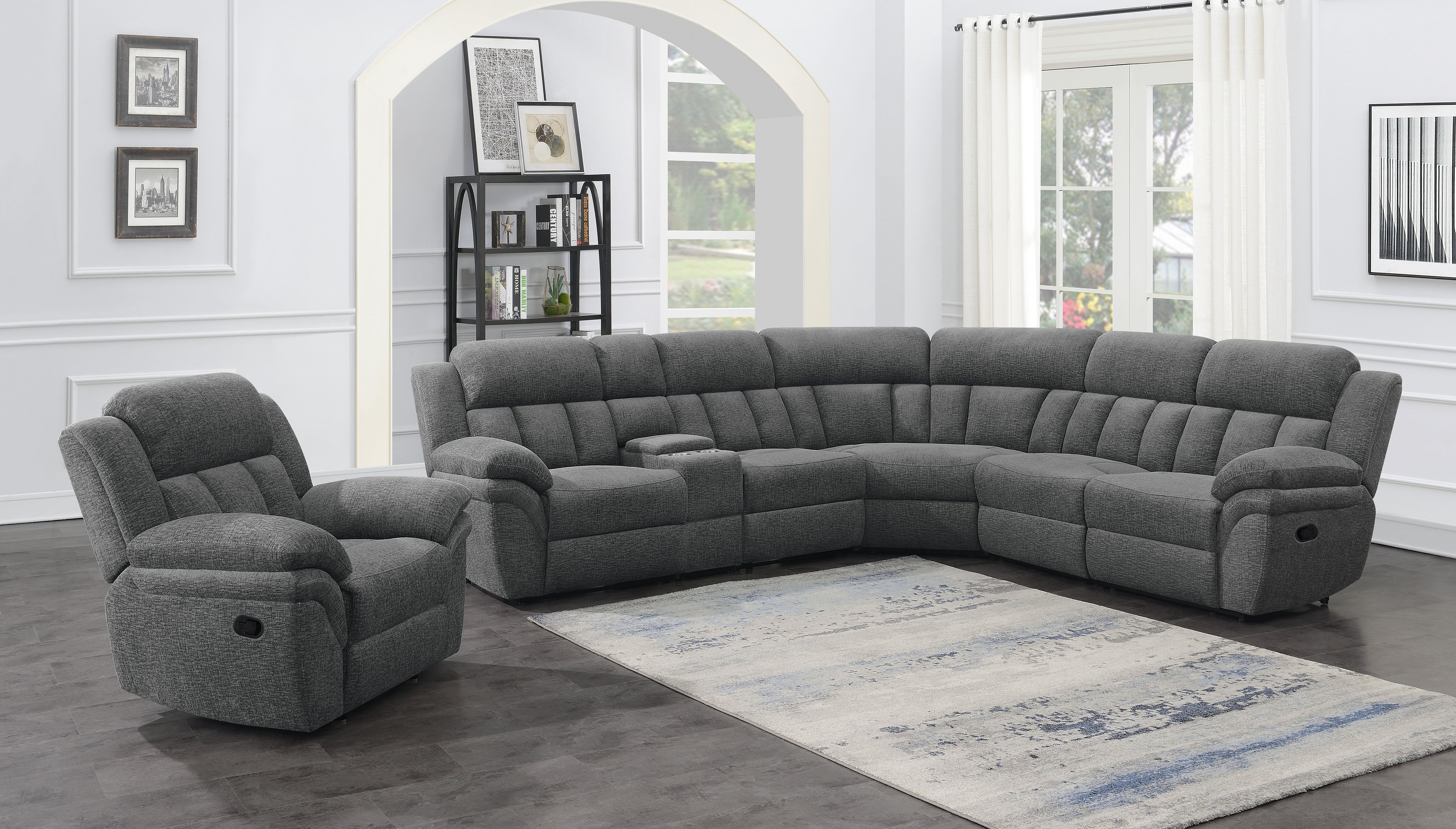 Bahrain Upholstered Glider Recliner Charcoal — view 14