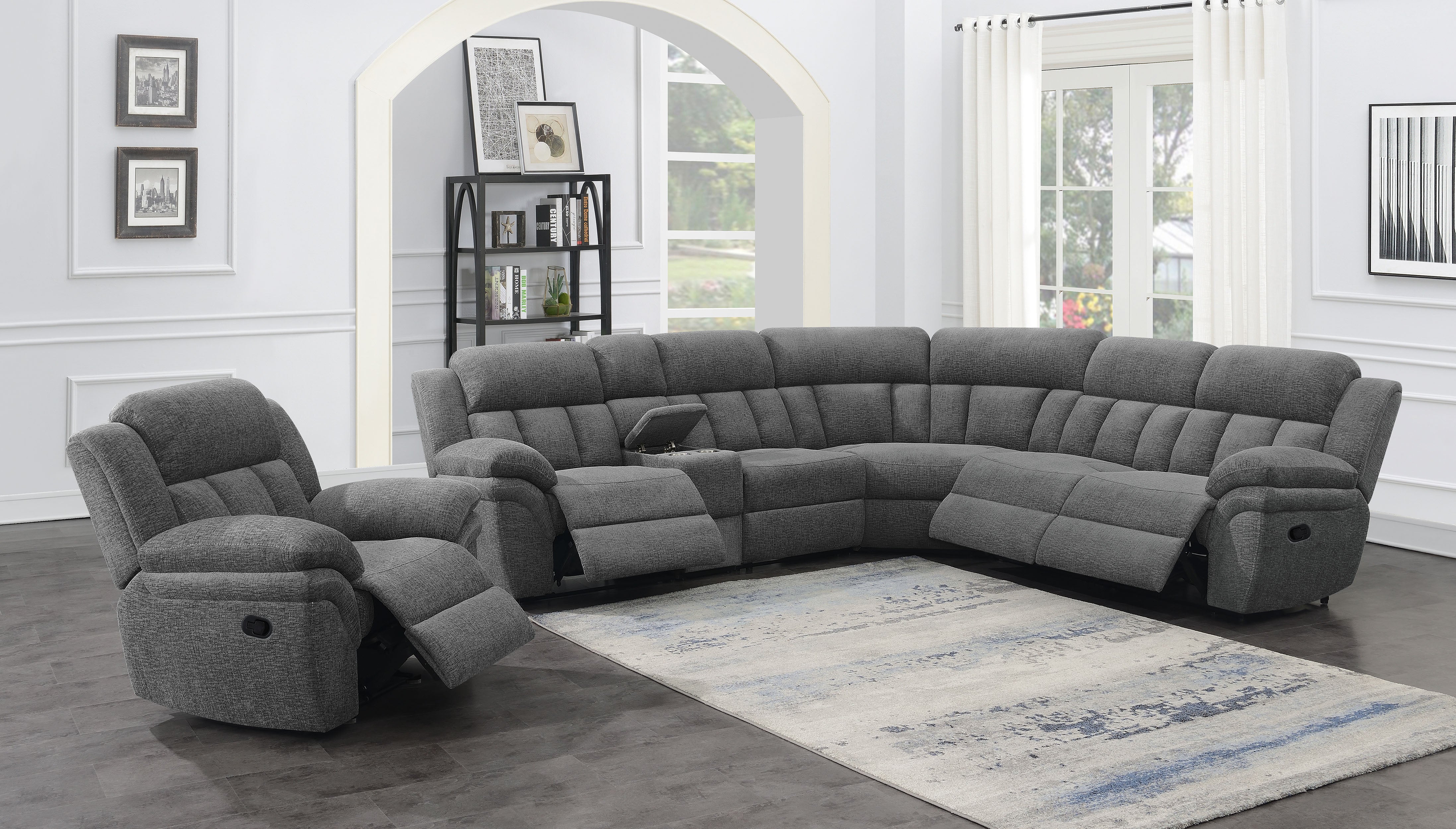 Bahrain Upholstered Glider Recliner Charcoal — view 15