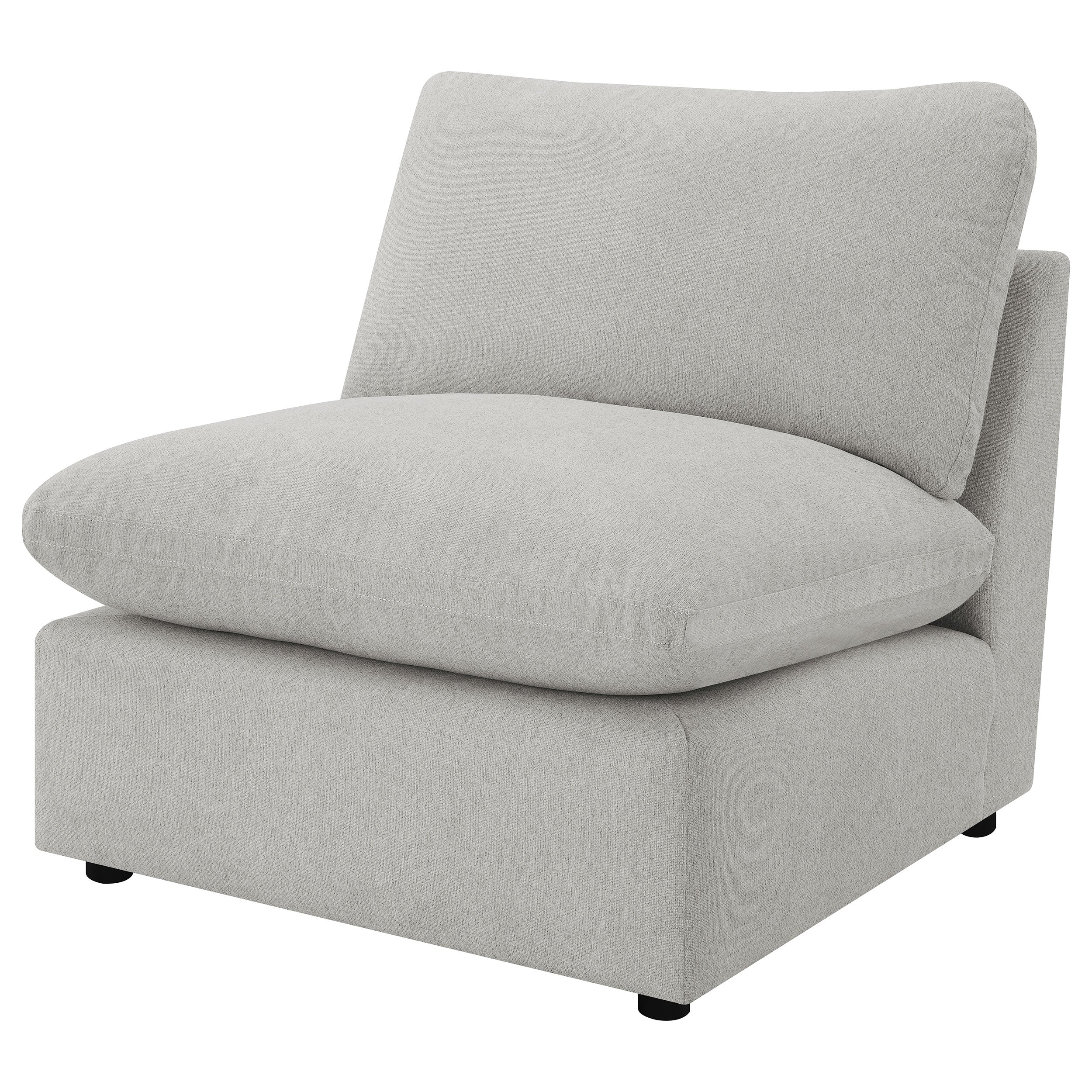 Collins Modular Armless Chair Grey — view 4