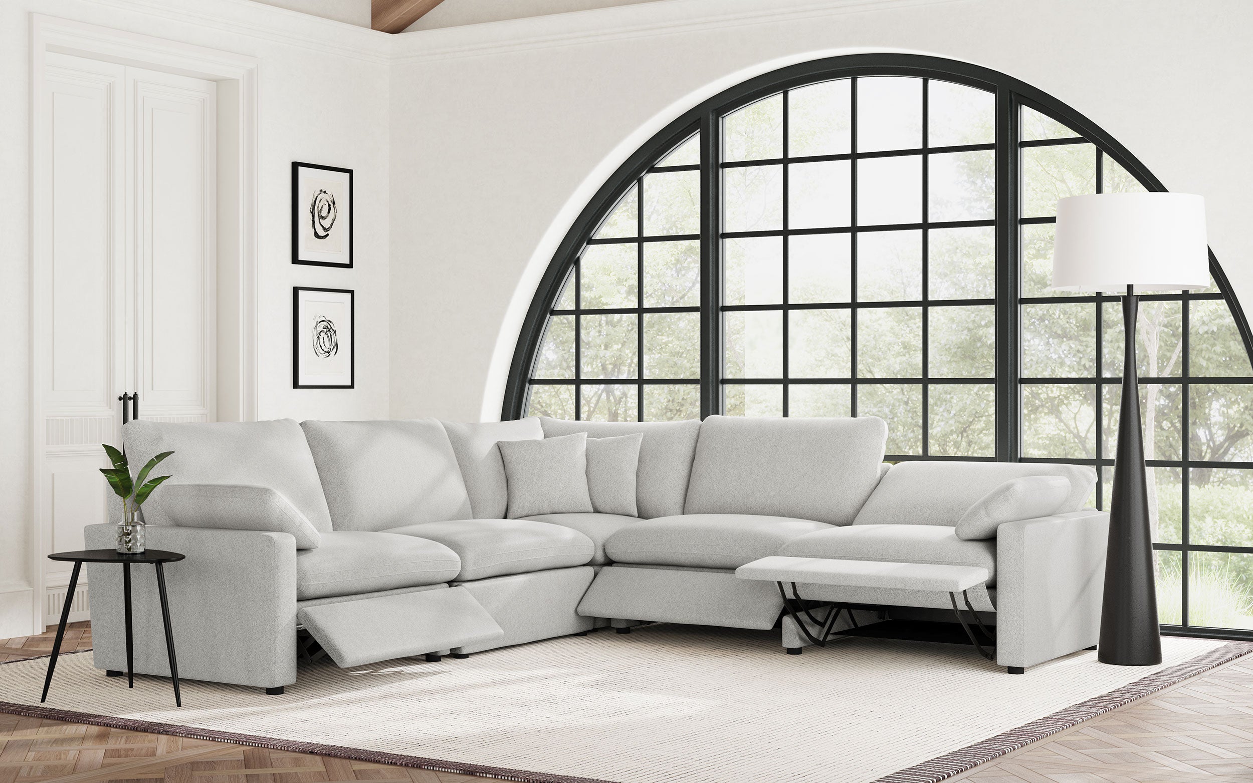 Collins Modular Power Armless Recliner Grey — view 15