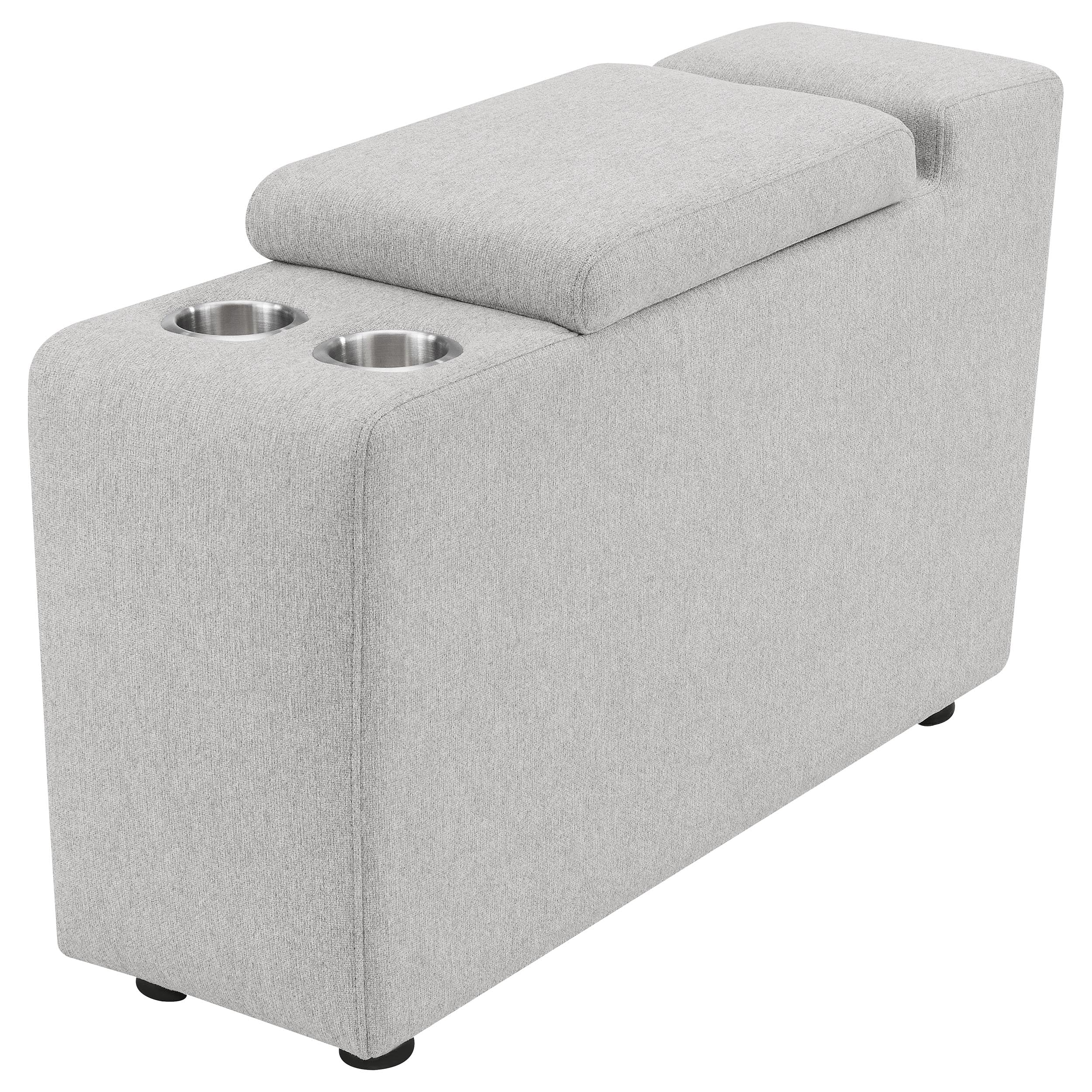 Collins Upholstered Modular Storage Console Grey — view 5