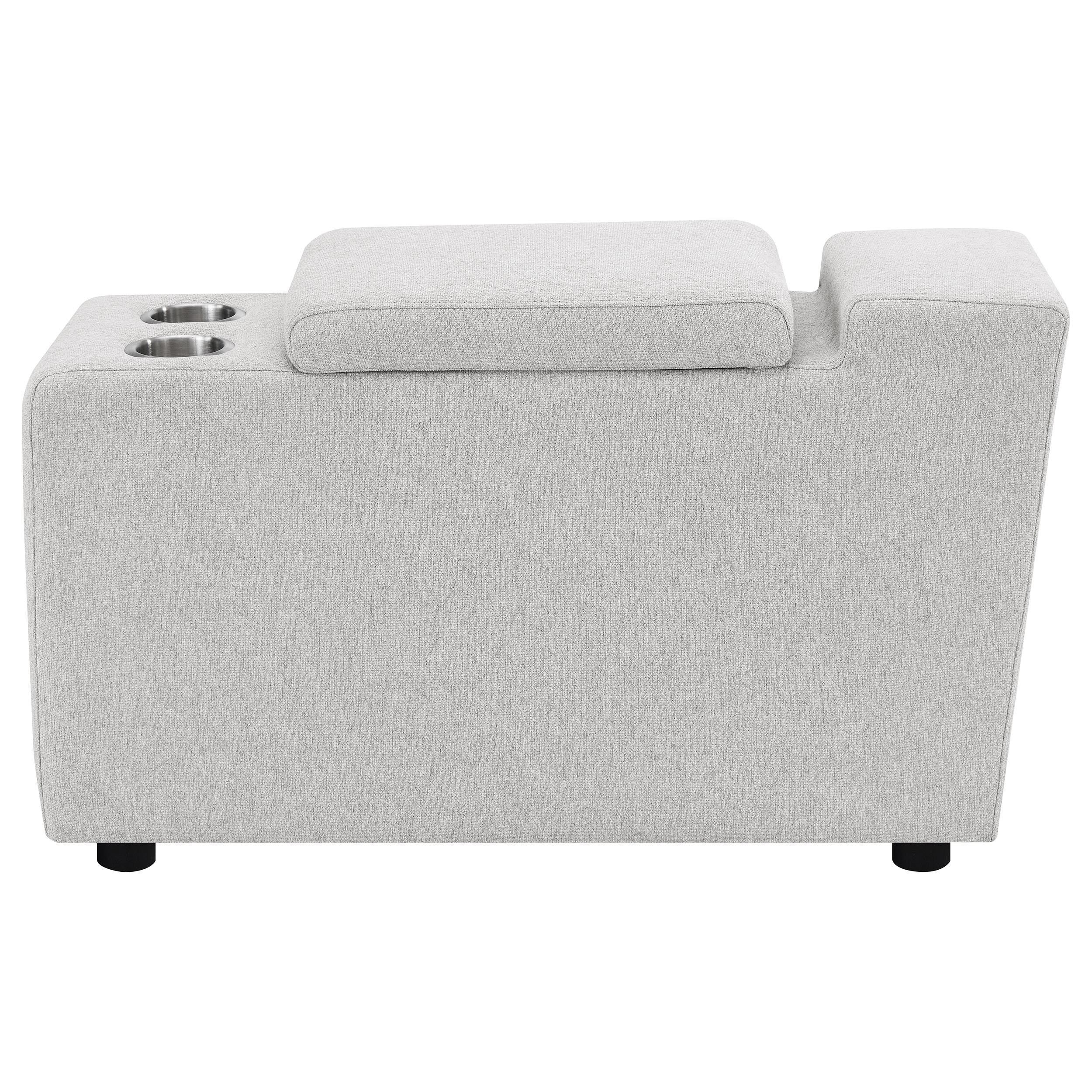 Collins Upholstered Modular Storage Console Grey — view 6
