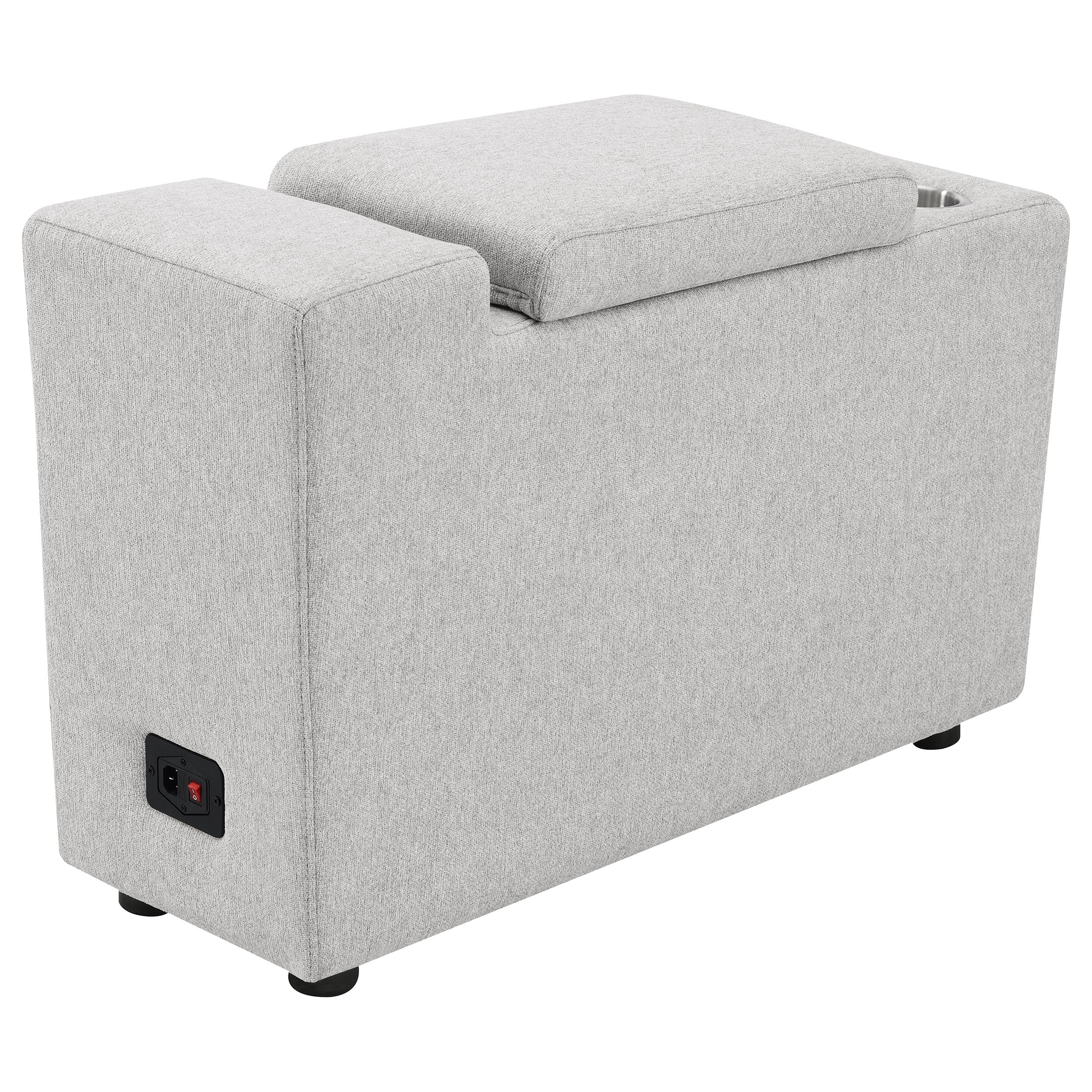 Collins Upholstered Modular Storage Console Grey — view 8