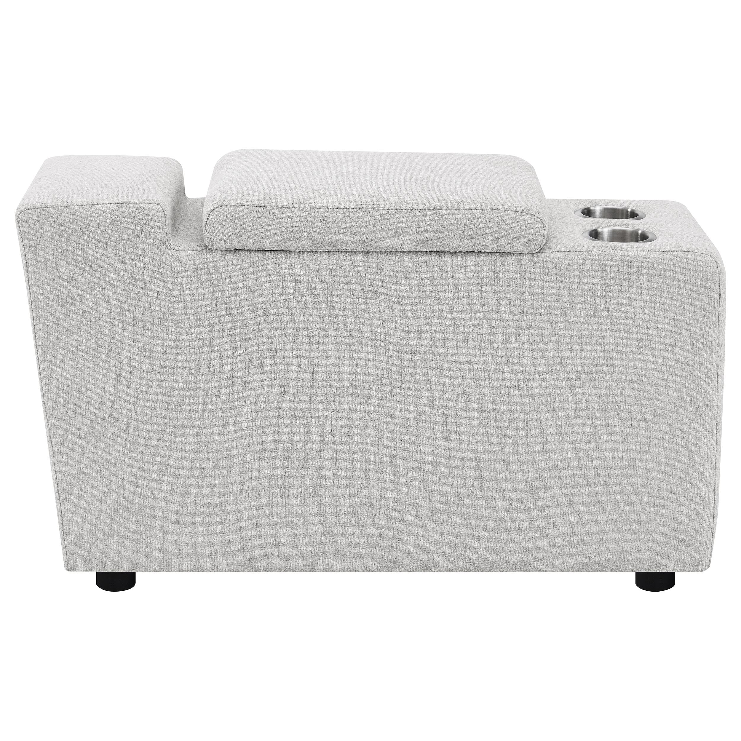 Collins Upholstered Modular Storage Console Grey — view 9