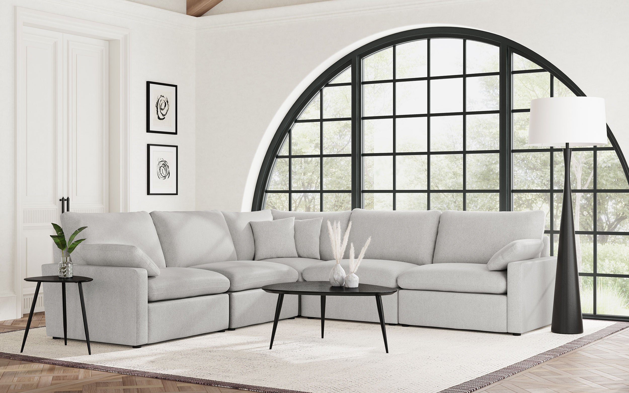 Collins Modular Corner Chair Grey — view 2