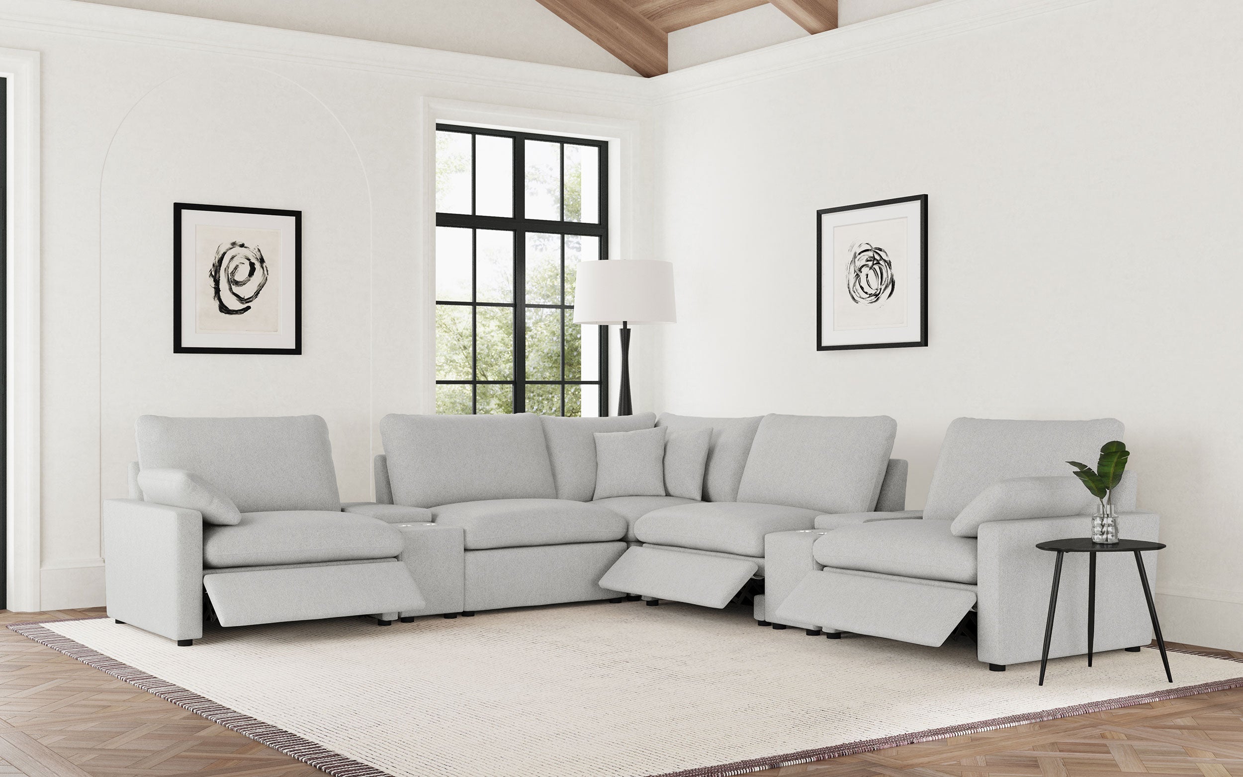 Collins 7-piece Modular Power Reclining Sectional Grey — view 2