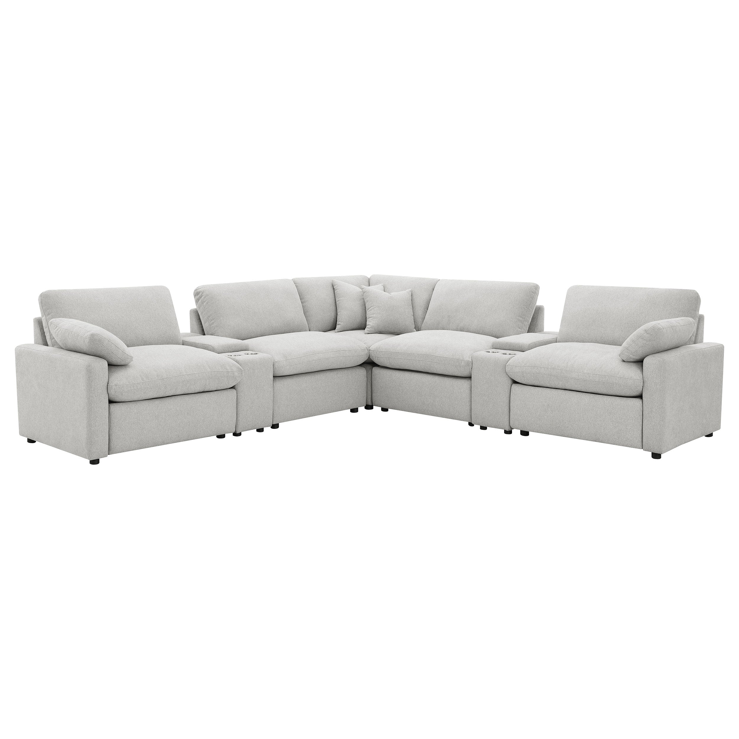 Collins 7-piece Modular Power Reclining Sectional Grey — view 3