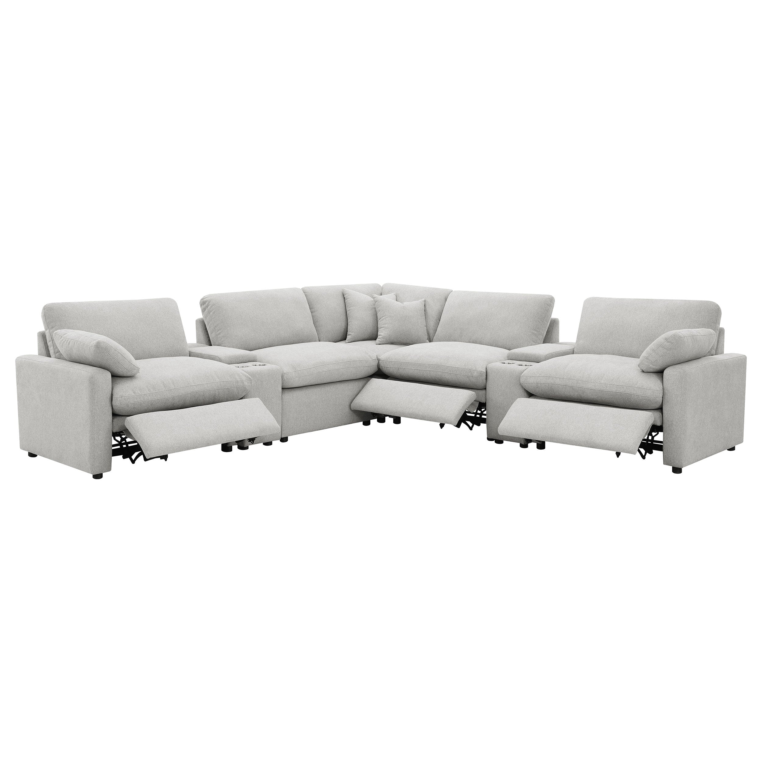 Collins 7-piece Modular Power Reclining Sectional Grey — view 4