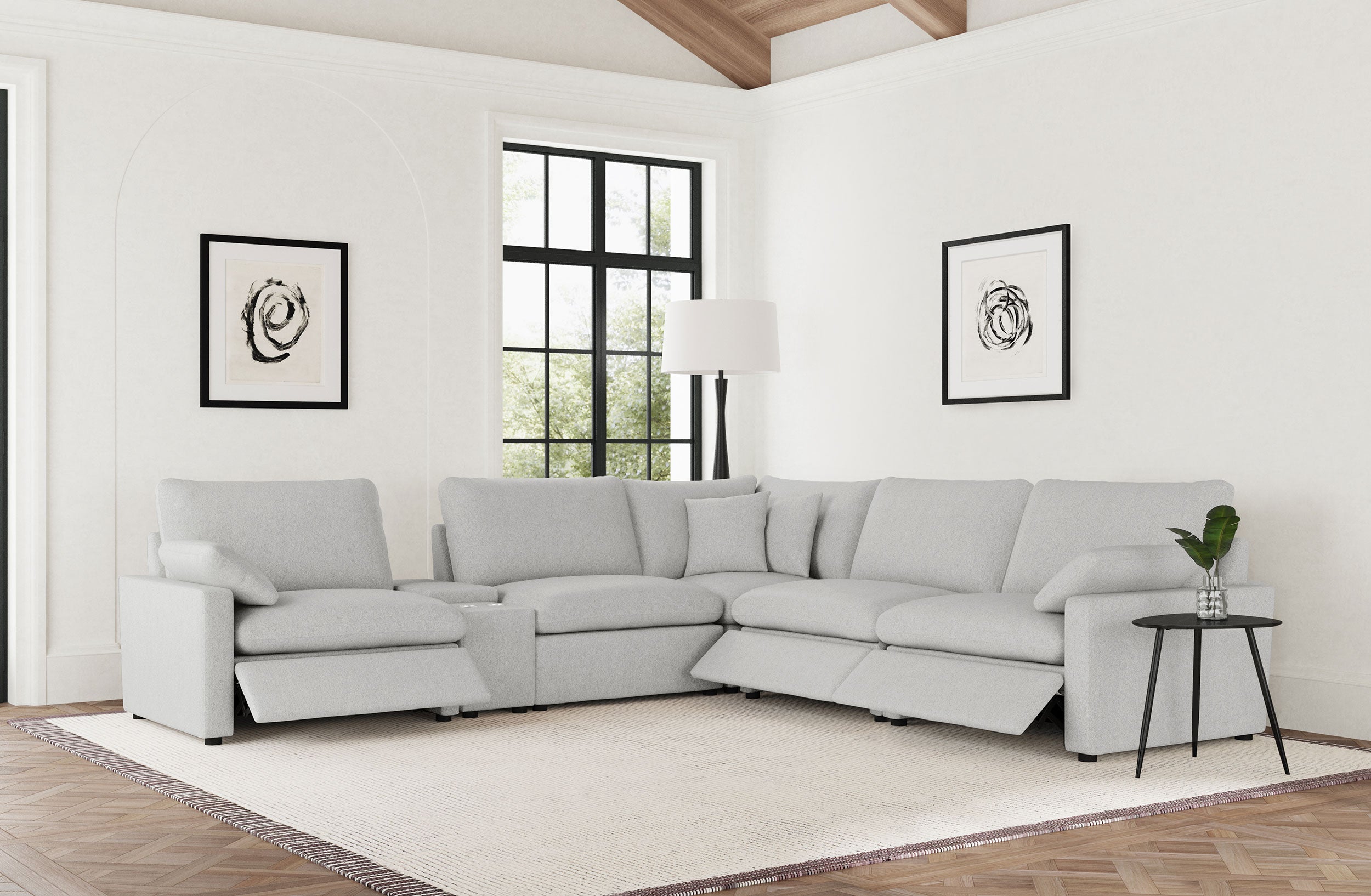 Collins 6-piece Modular Power Reclining Sectional Grey — view 2