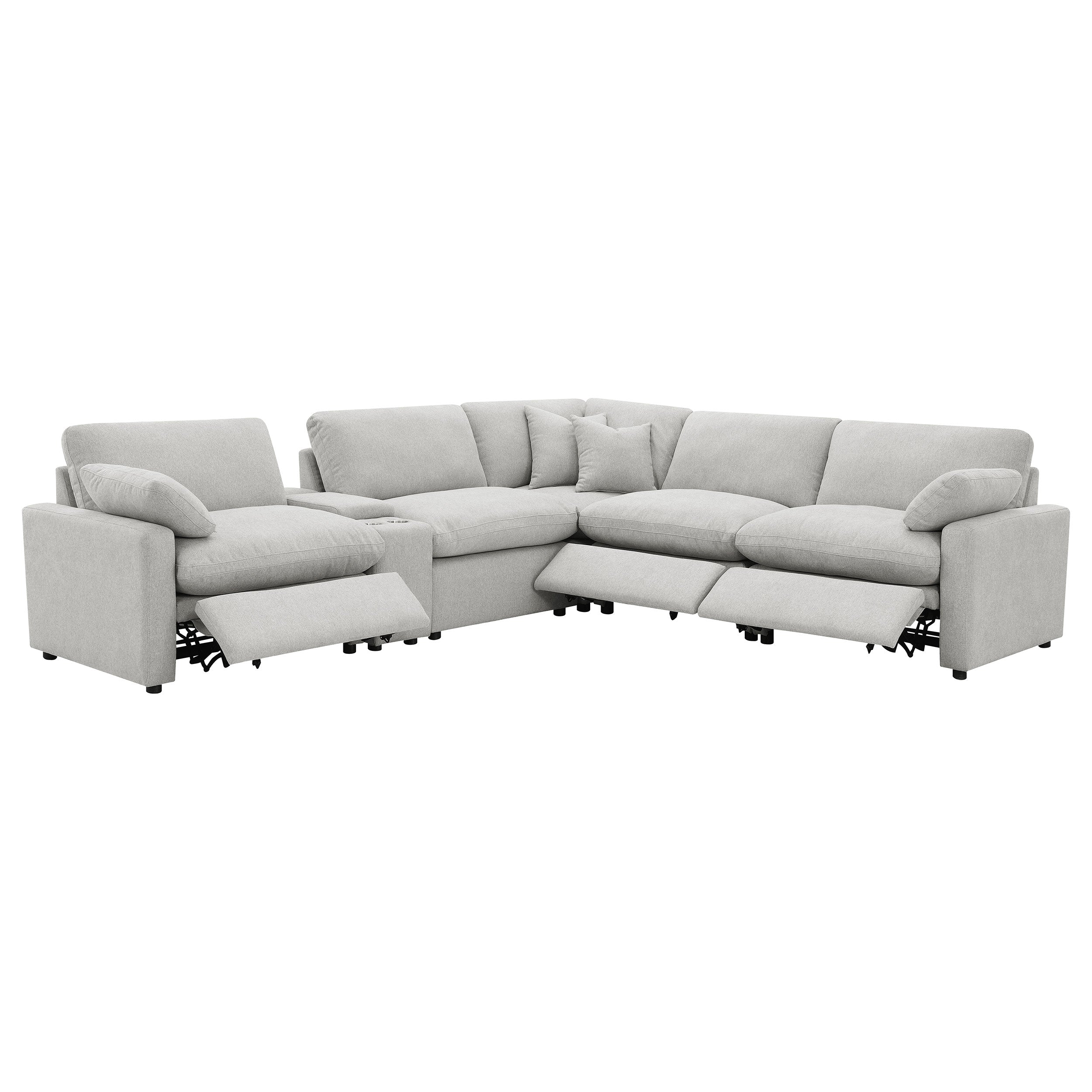 Collins 6-piece Modular Power Reclining Sectional Grey — view 4