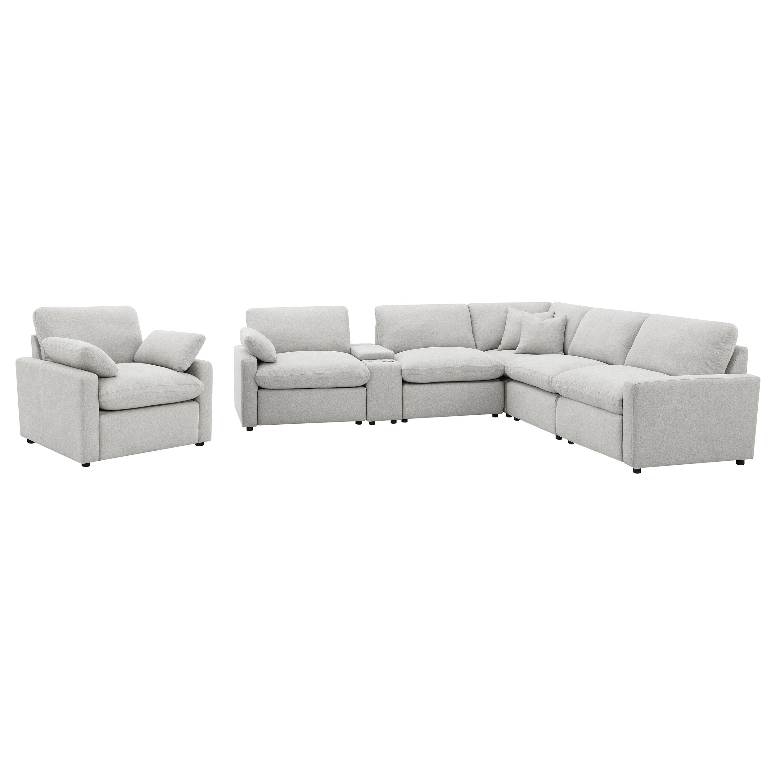 Collins 6-piece Modular Power Reclining Sectional Grey — view 7