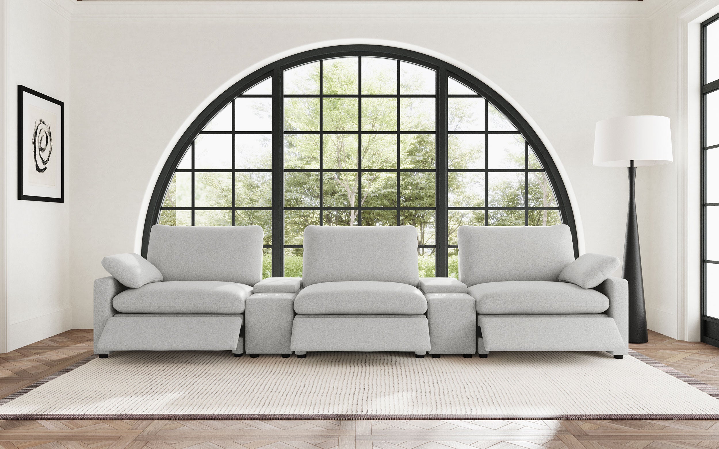 Collins 5-Piece Power Reclining Home Theater Seating Grey — view 3
