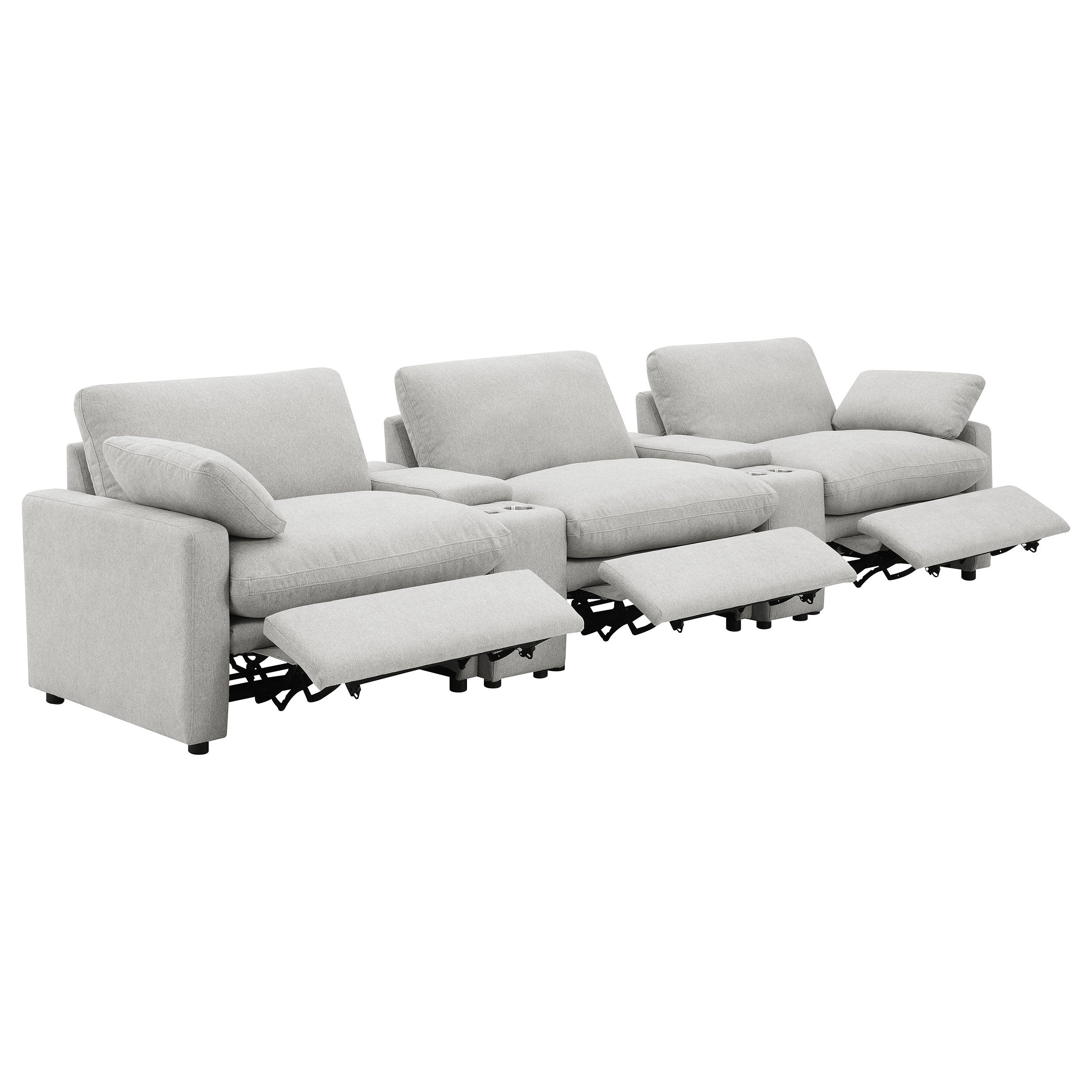 Collins 5-Piece Power Reclining Home Theater Seating Grey — view 4