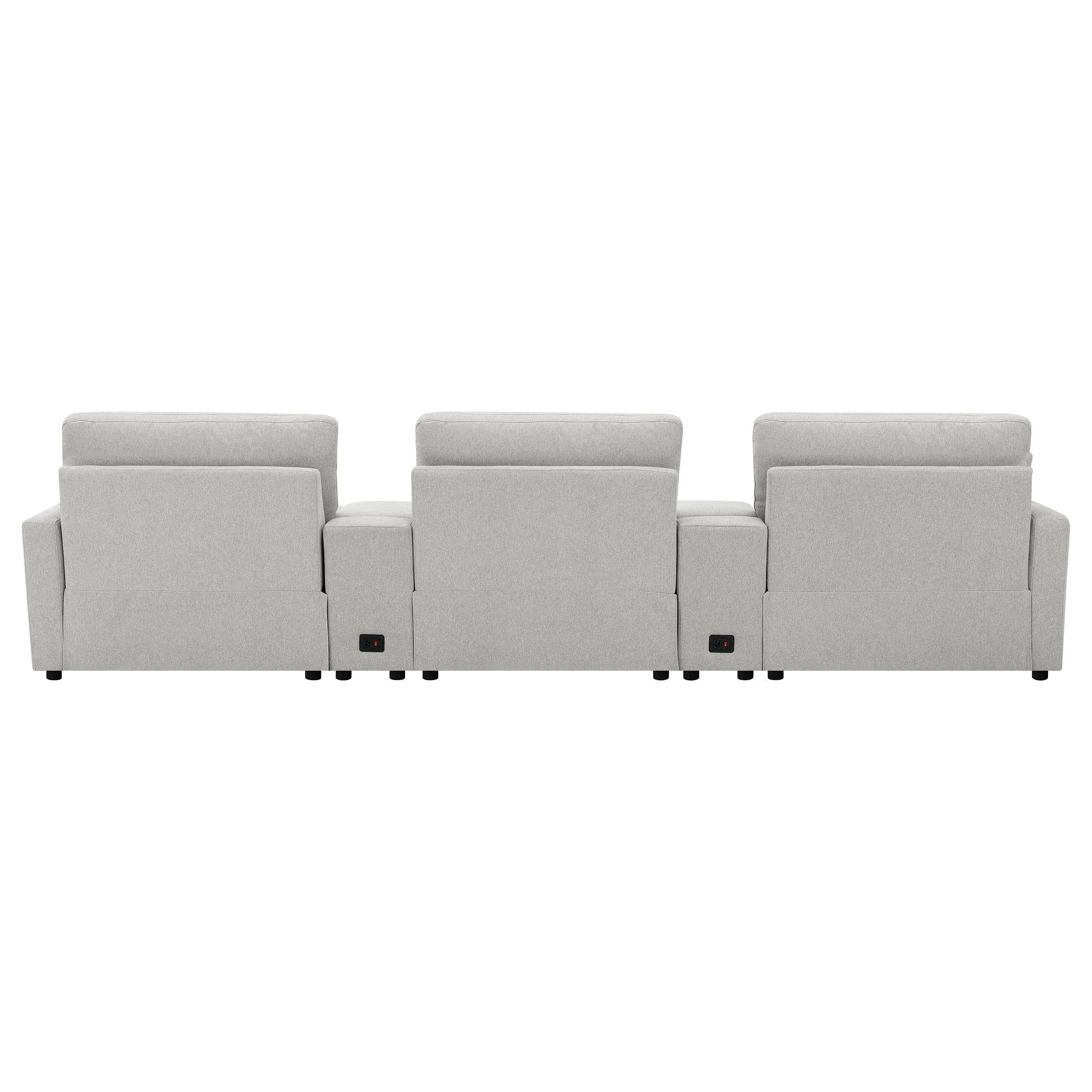 Collins 5-Piece Power Reclining Home Theater Seating Grey — view 7