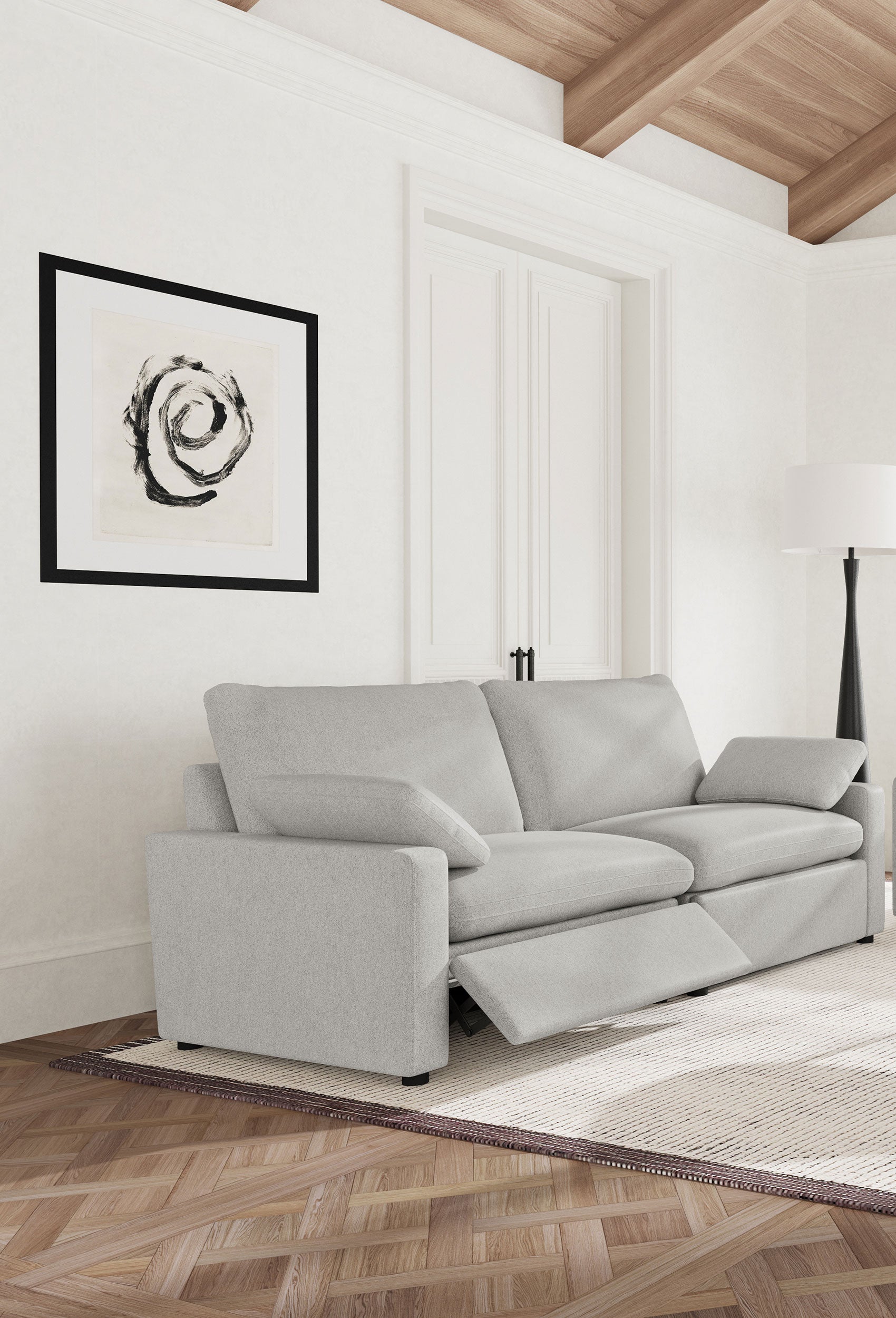 Collins Modular Power Loveseat Grey — view 3