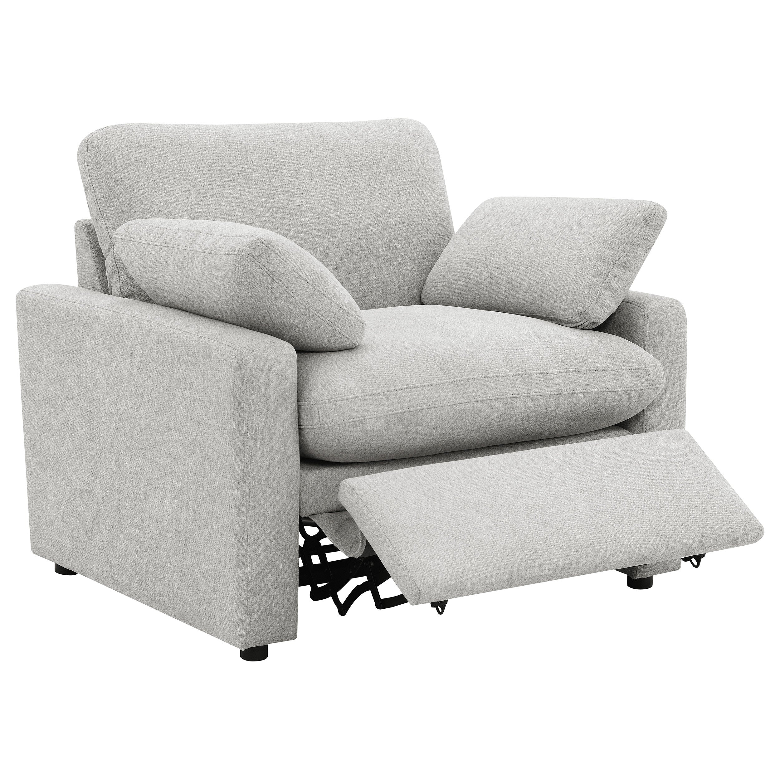 Collins Upholstered Power Recliner Chair Grey — view 4