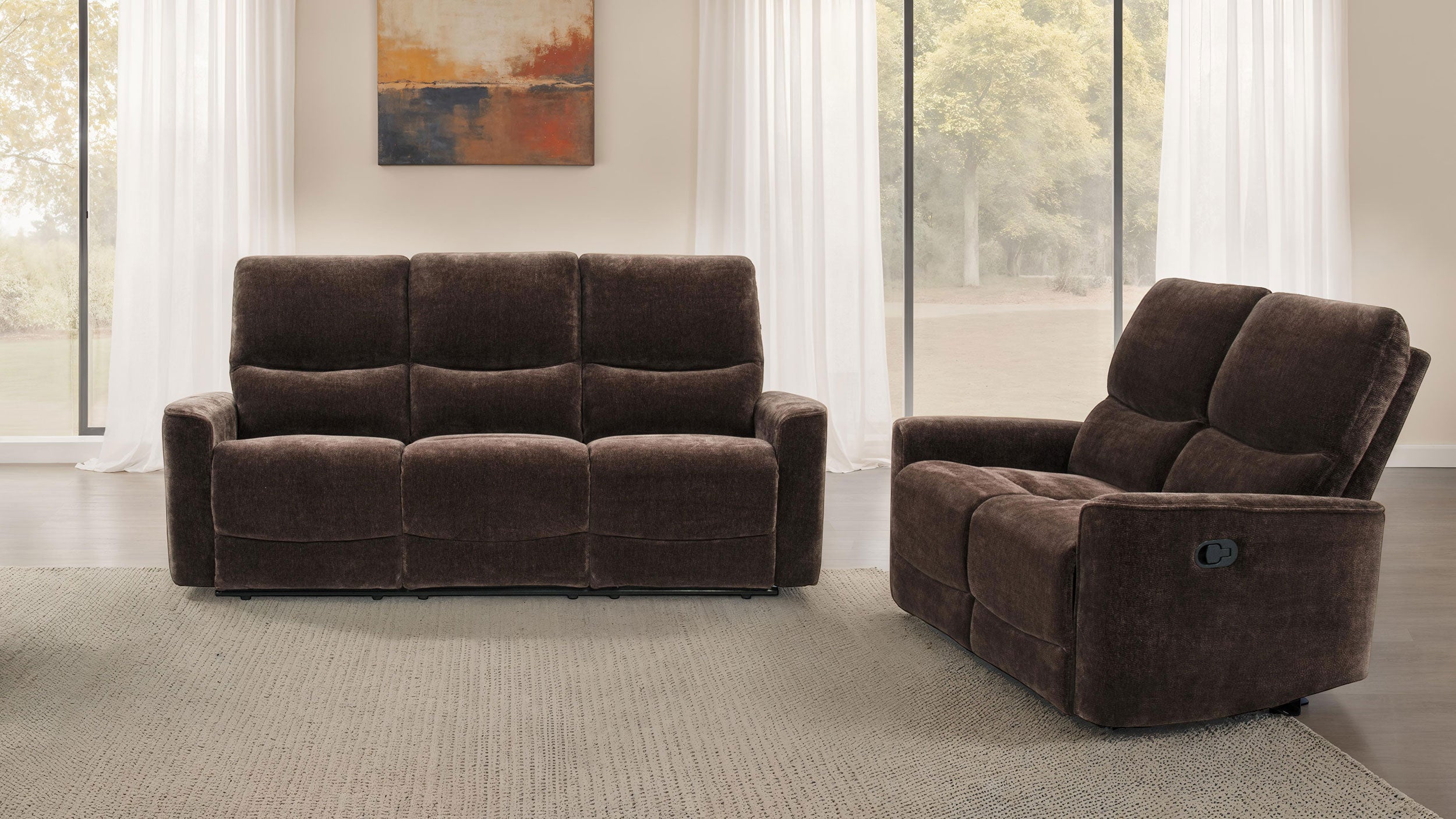 Navarro 2-piece Upholstered Reclining Sofa Set Dark Brown — view 2