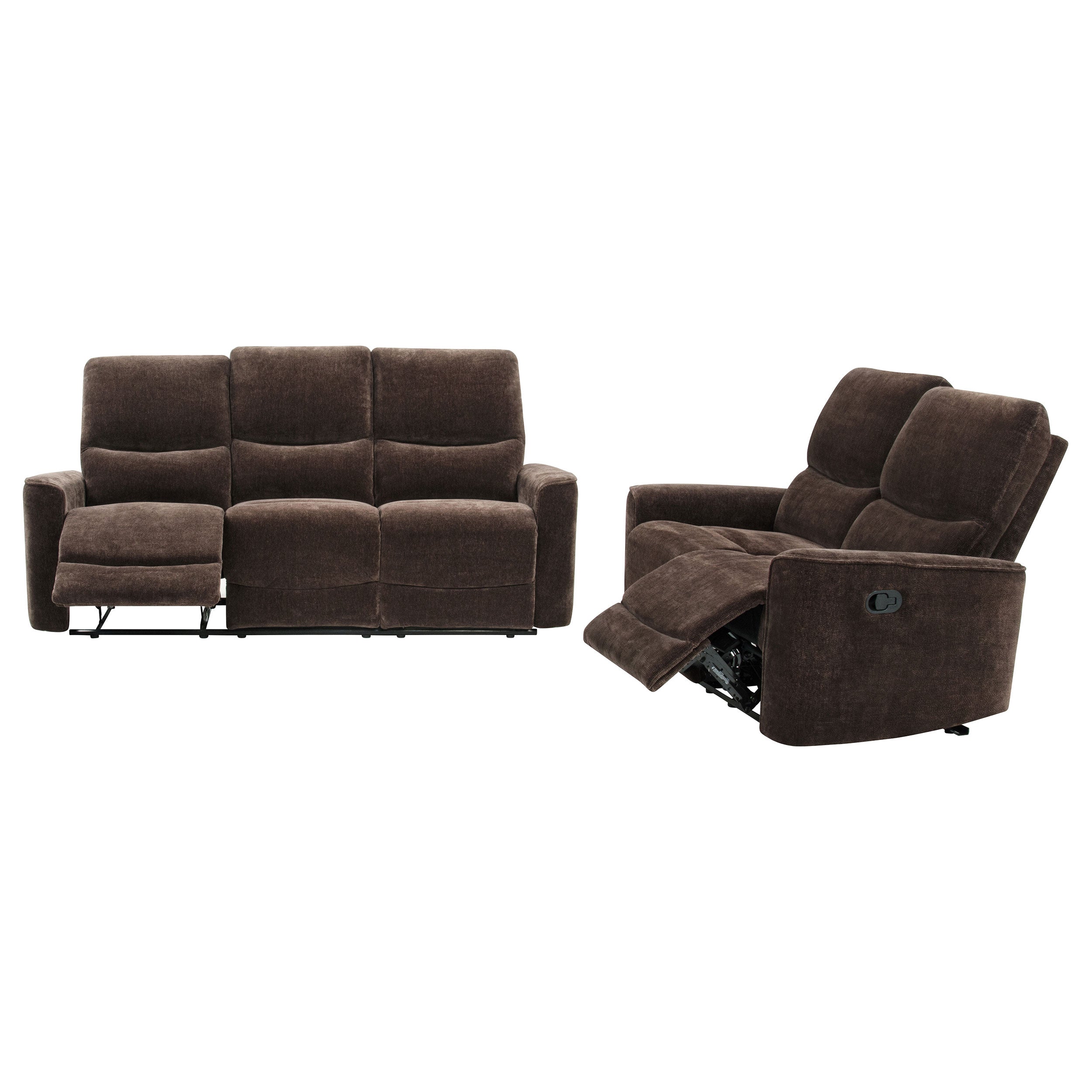 Navarro 2-piece Upholstered Reclining Sofa Set Dark Brown — view 4