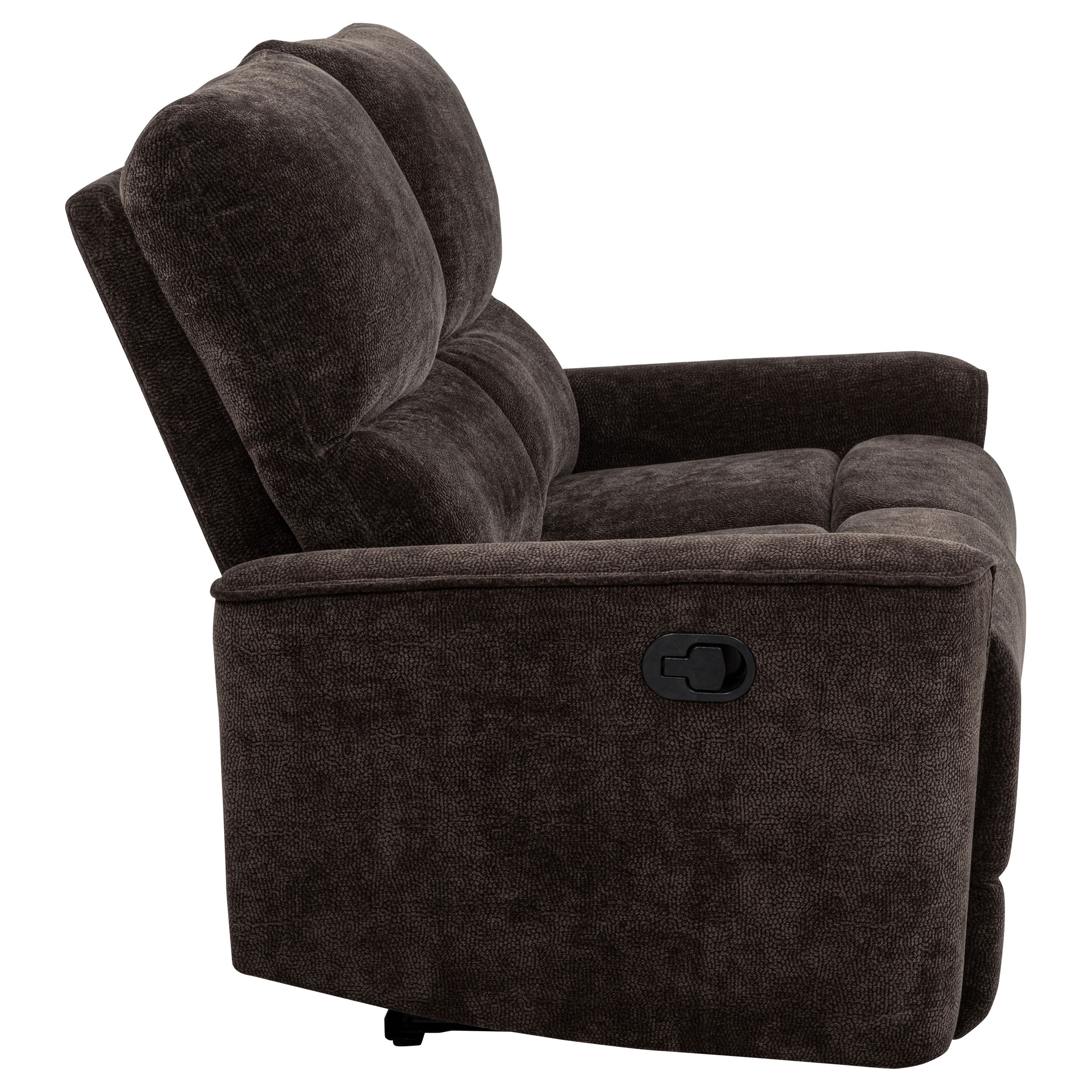 Navarro Chenille Upholstered Reclining Loveseat Dark Brown — view 9