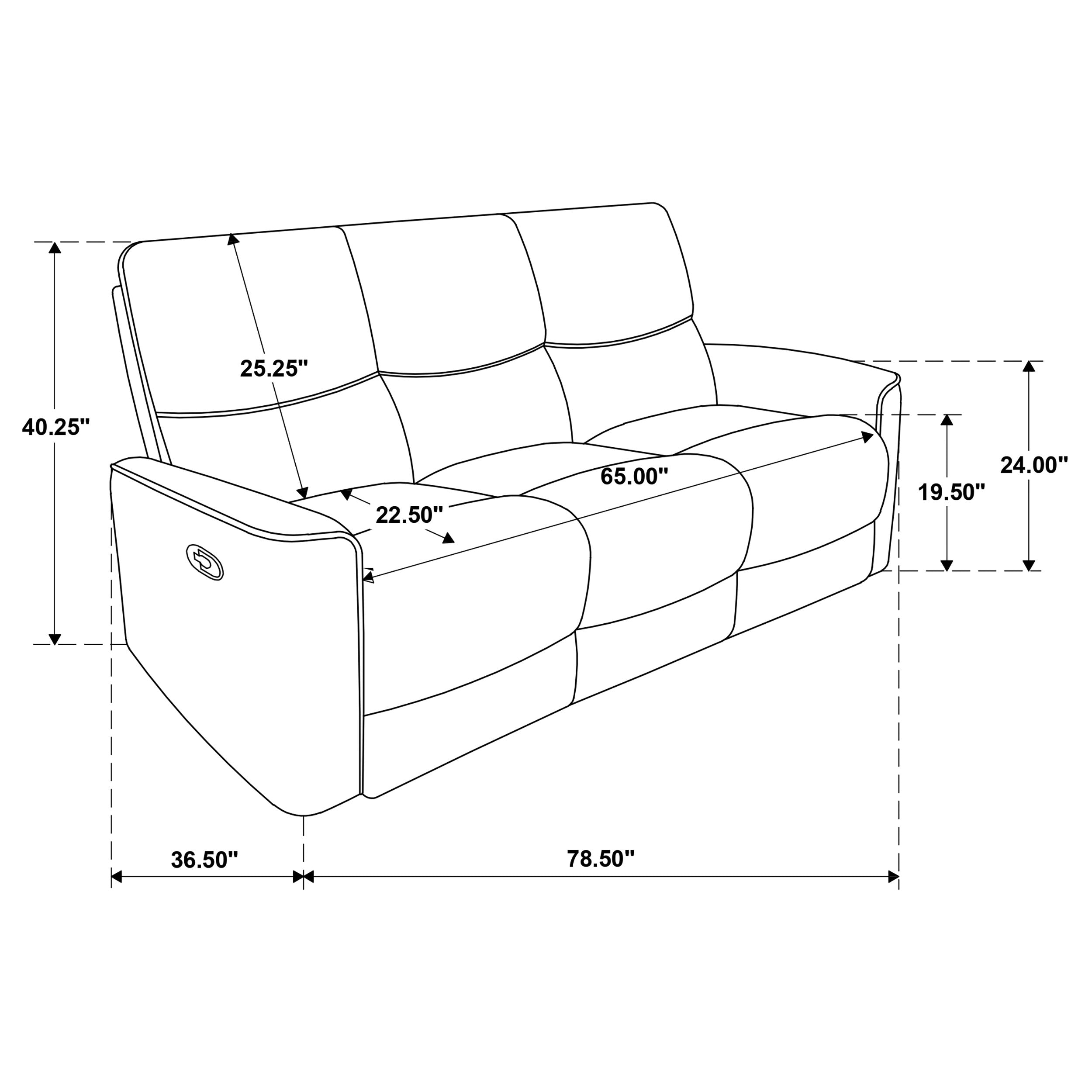 Navarro Chenille Upholstered Reclining Sofa Burnt Orange — view 13
