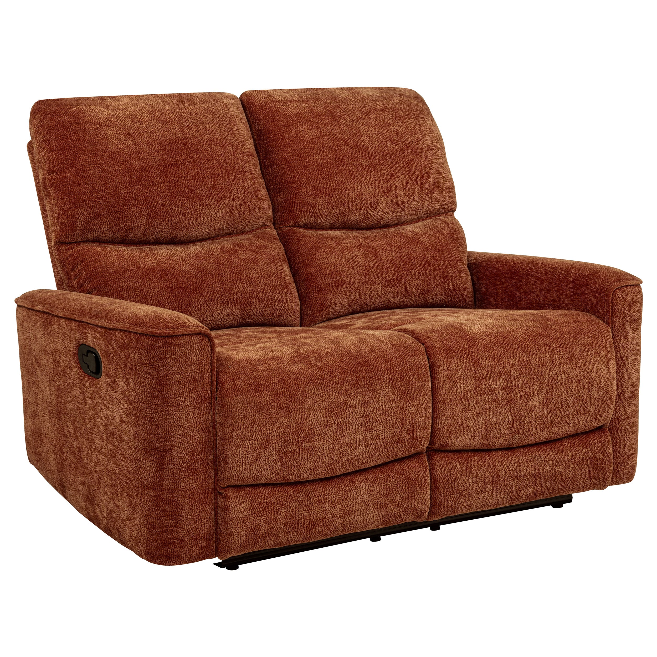 Navarro Chenille Upholstered Reclining Loveseat Burnt Orange — view 4