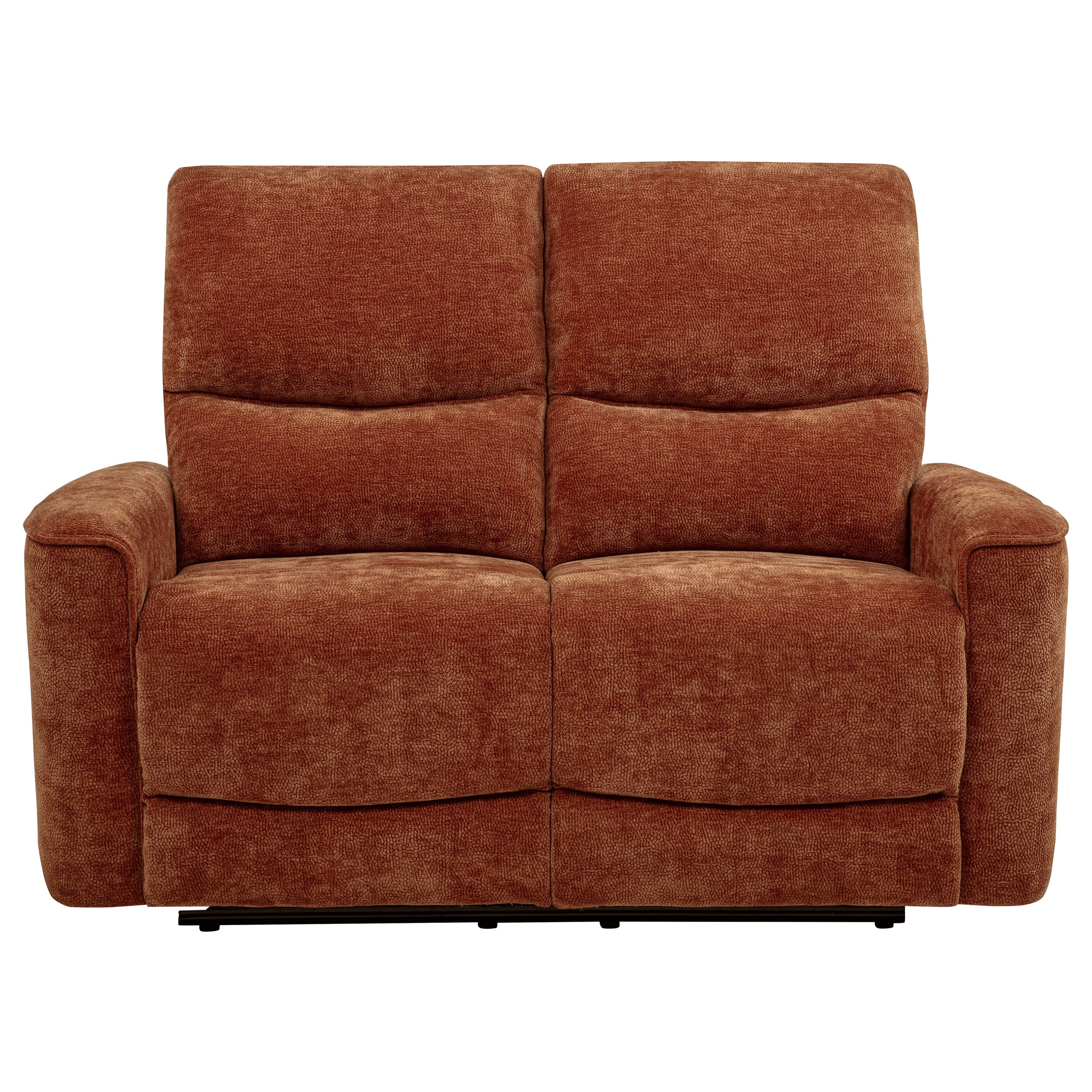 Navarro Chenille Upholstered Reclining Loveseat Burnt Orange — view 6