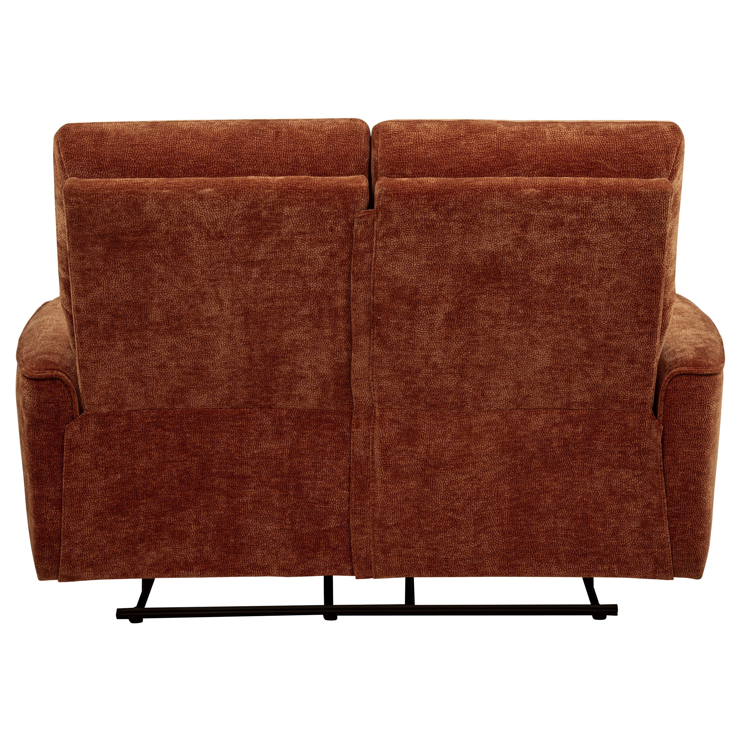 Navarro Chenille Upholstered Reclining Loveseat Burnt Orange — view 8