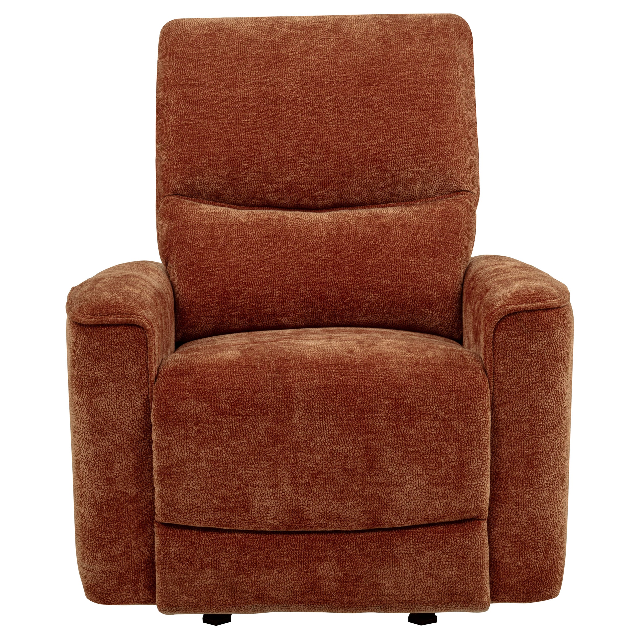 Navarro Chenille Upholstered Glider Recliner Burnt Orange — view 6